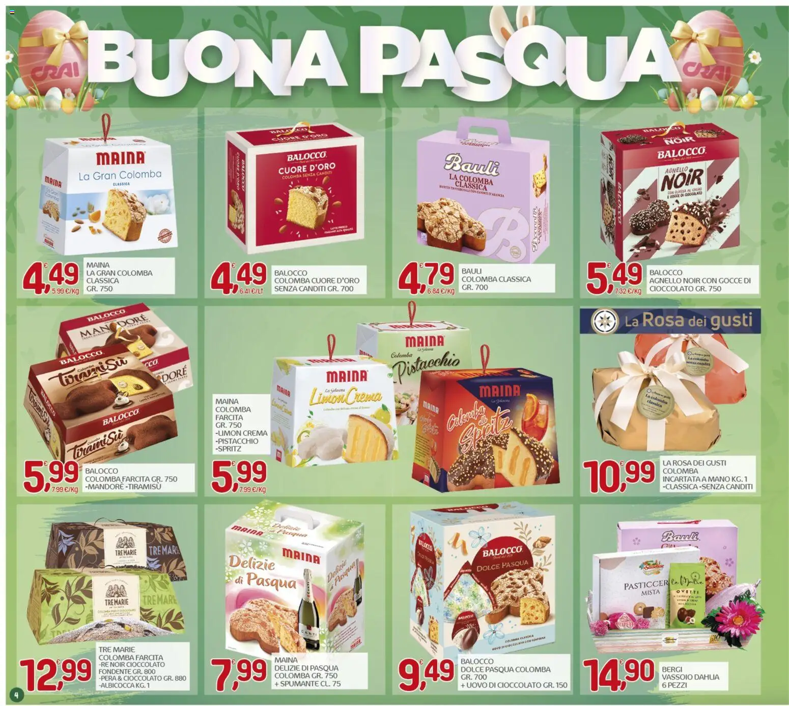 Volantino CRAI del 26.03.2026 | Pagina: 4 | Prodotti: Cioccolato, Pera, Spumante, Cacao