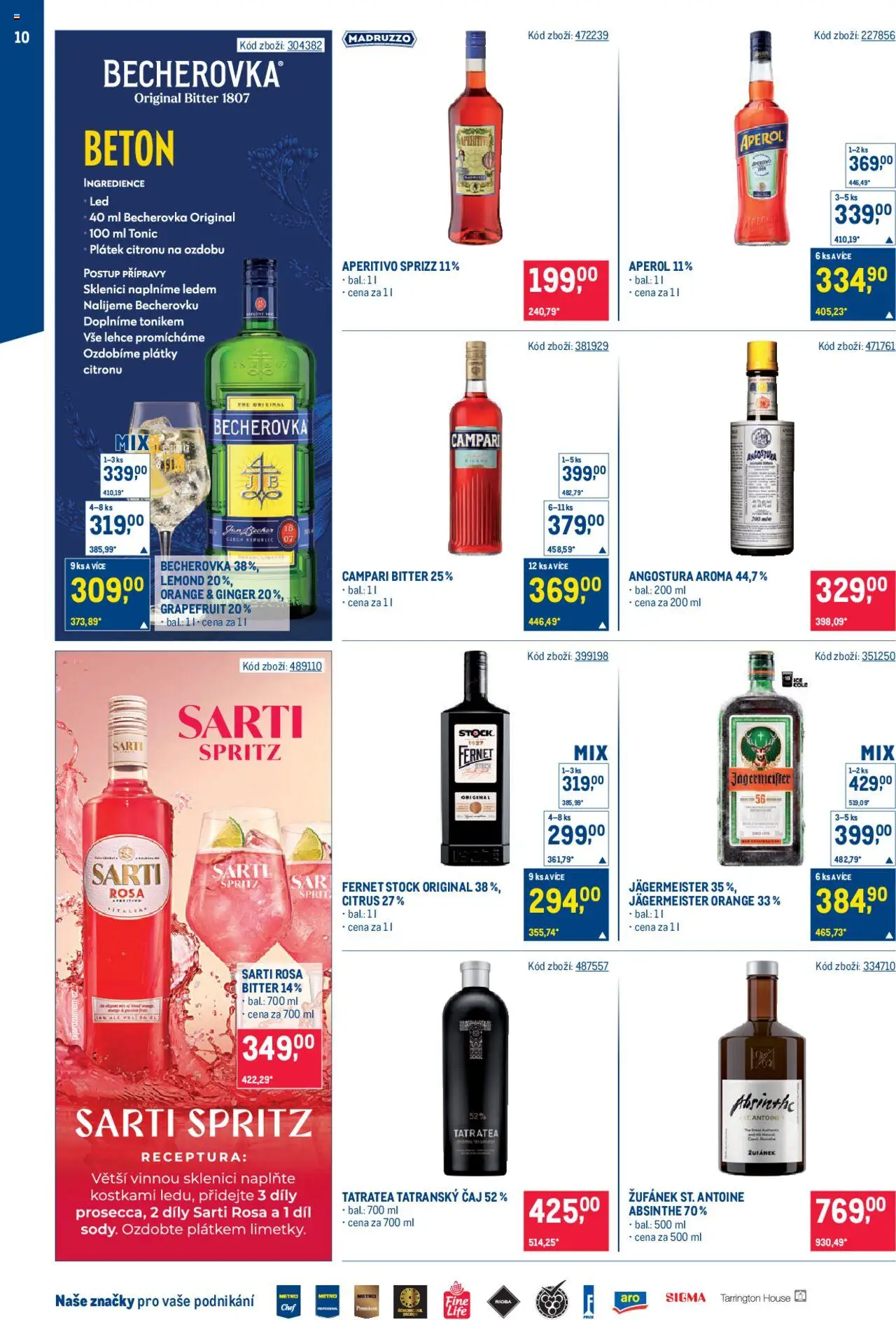 Makro leták - Bar od 08.10.2025 | Strana: 10 | Produkty: Jägermeister, Spritz, Tonic, Becherovka