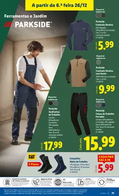 Pré-visualização Parkside Calças de Trabalho Forradas, Exterior: 65% poliéster (reciclado), 35% algodão; forro: 100% poliéster Tam. 48 ao 58 consoante modelo nº 485285 válido de 22.12.2025 | Página: 19