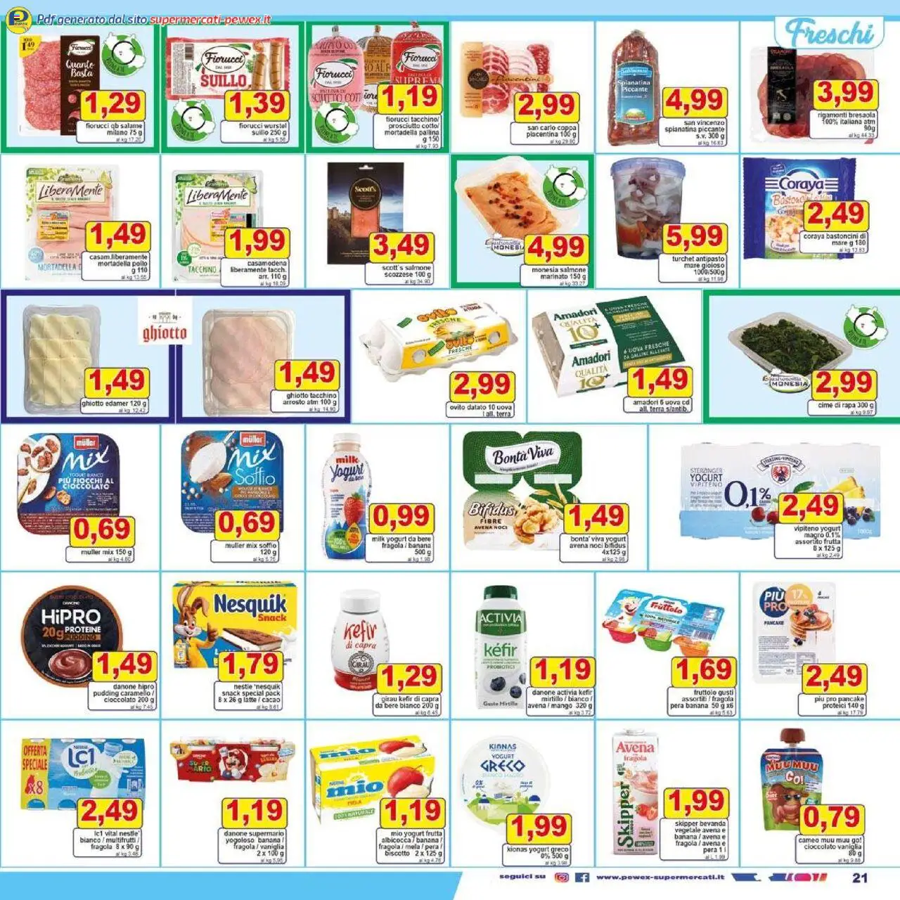 Volantino Pewex del 13.06.2025 | Pagina: 21 | Prodotti: Yogurt, Uova, Pollo, Frutta