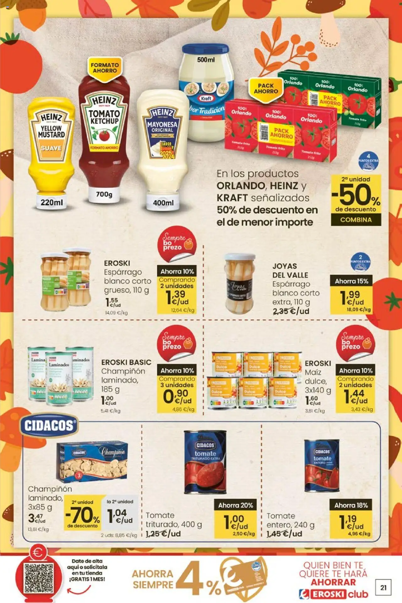 Eroski - Ofertón │ válido desde el 16.10.2025 | Página: 21 | Productos: Té, Οθόνη προβολής, Tomate triturado