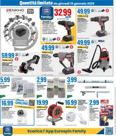 Anteprima del volantino Volantino Eurospin	 valido a partire dal 15.01.2026 | Pagina: 12 | Prodotti: Trapano, Martello, Smerigliatrice, Presa