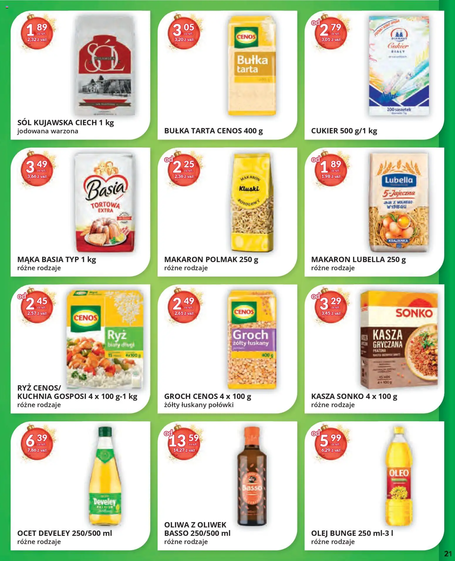 Eurocash Gazetka od 17.11.2025 | Strona: 21 | Produkty: Ocet, Mąka basia, Ryż, Makaron