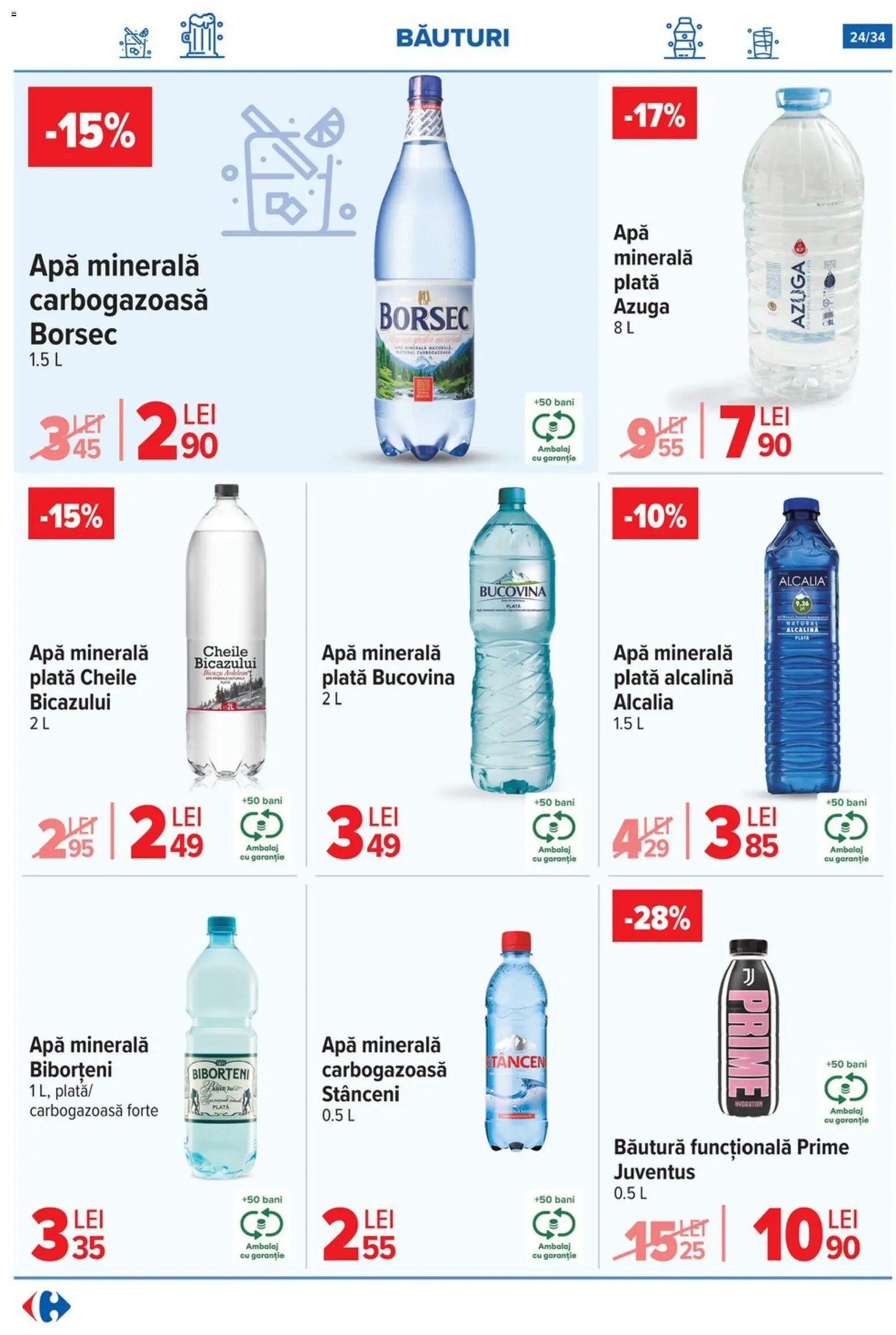 Noul catalog Carrefour – valabil de la 05.11.2025 | Pagină: 24 | Produse: Yazı tahtası kalemi, Apă