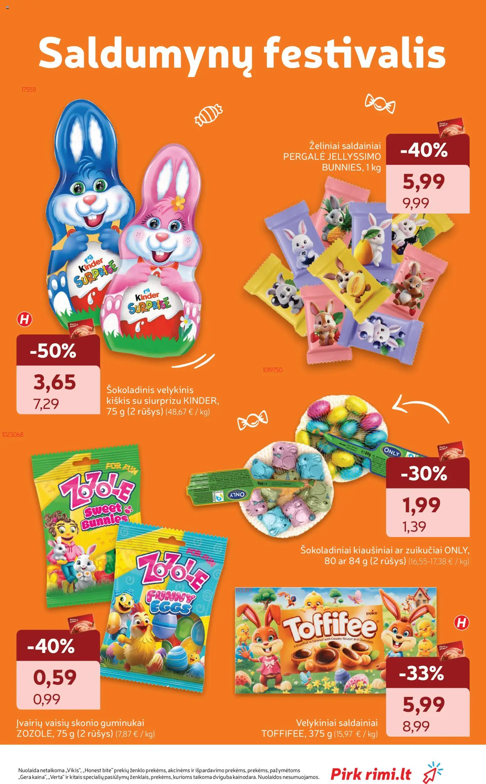 Rimi akcijos nuo 24.03.2026 | Puslapis: 25 | Prekių: Kiaušiniai, Guminukai, Saldainiai