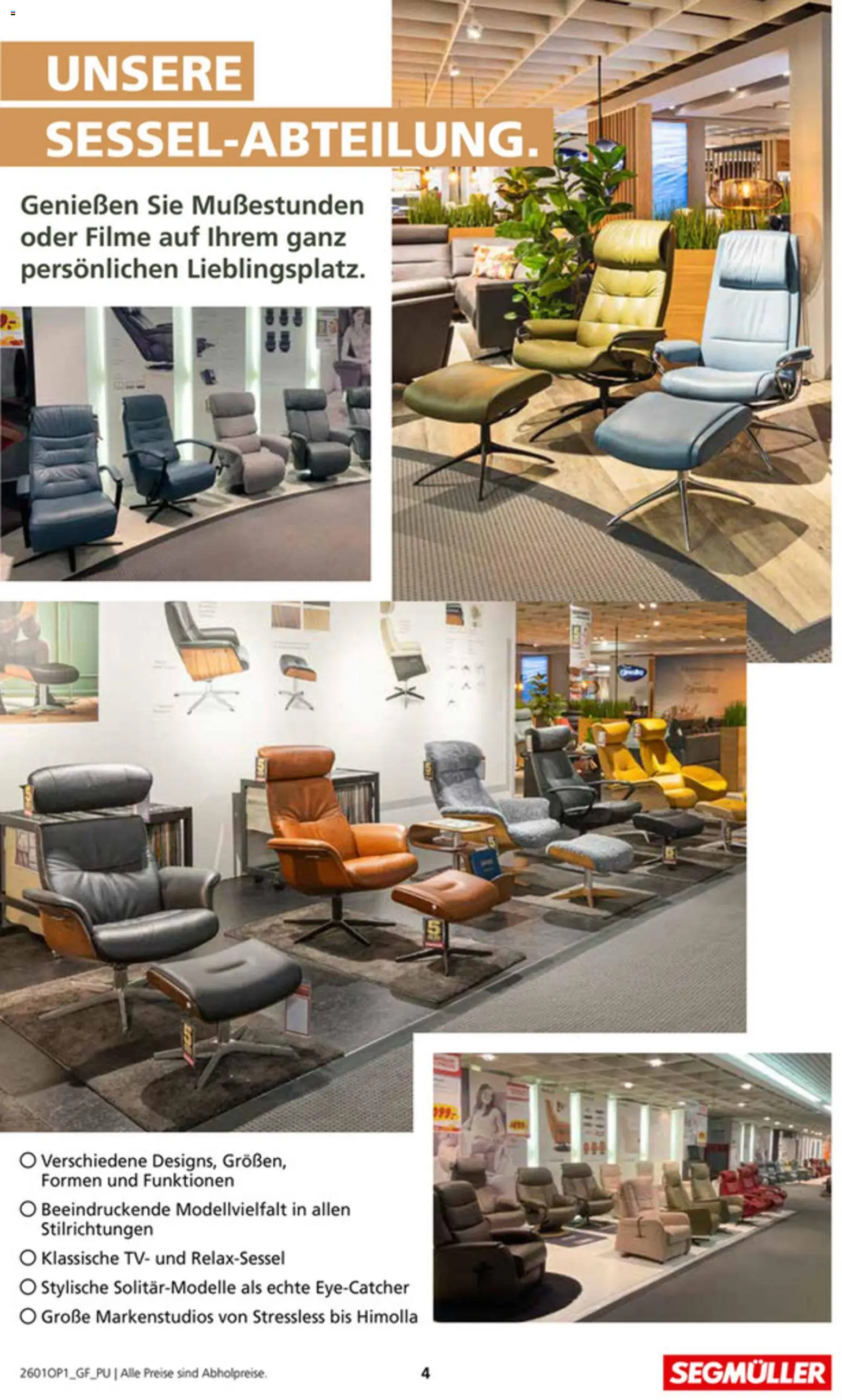 Segmüller Sessel Spezial – gültig ab 29.12.2025 | Seite: 4 | Produkte: Relaxsessel, TV