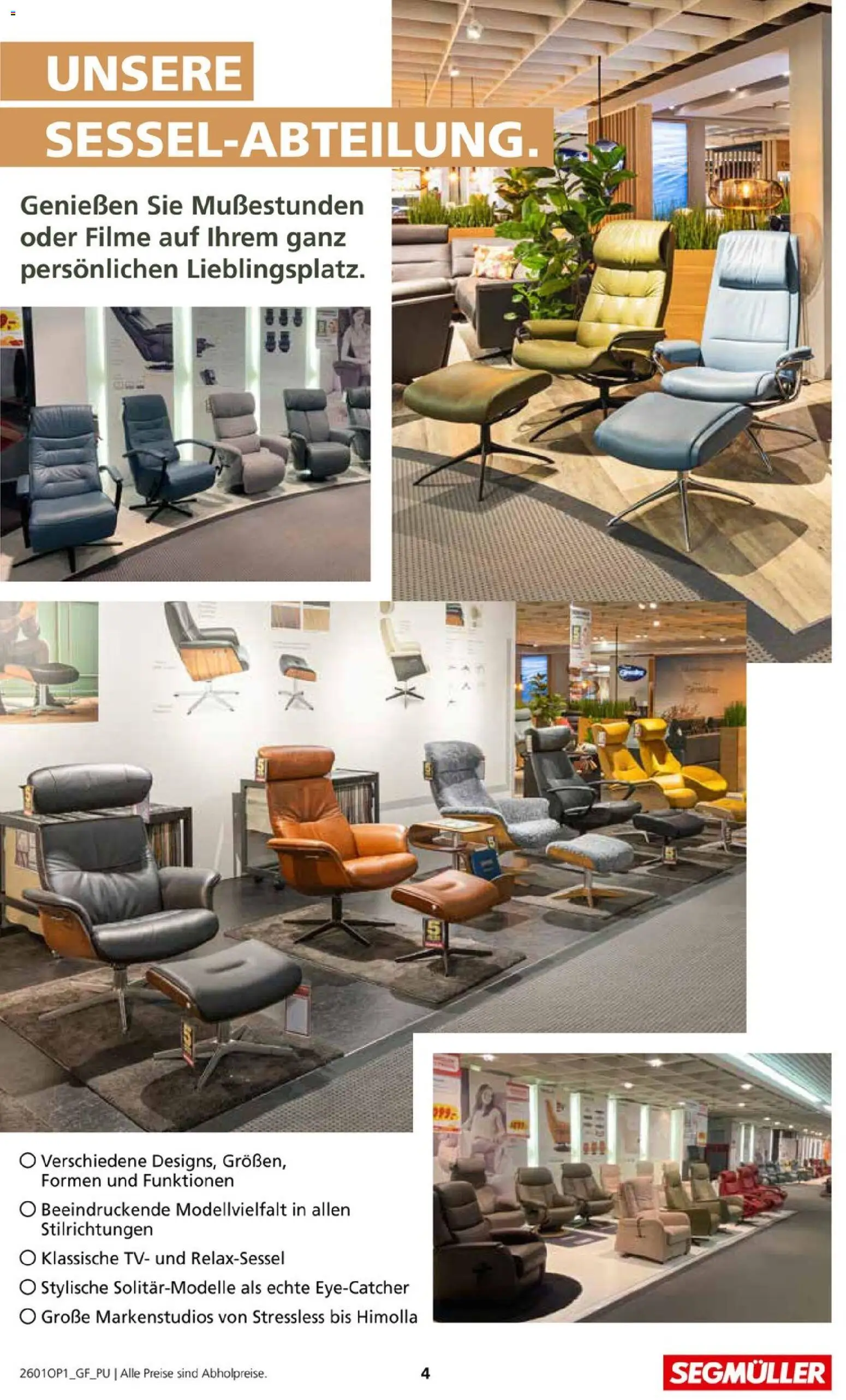 Segmüller Sessel Spezial – gültig ab 29.12.2025 | Seite: 4 | Produkte: Relaxsessel, TV