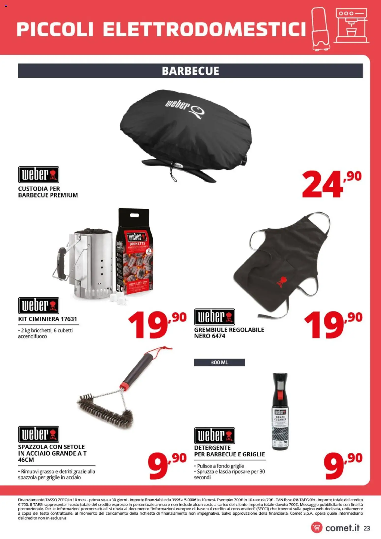 Volantino Comet del 10.04.2026 | Pagina: 23 | Prodotti: Spazzola, Detergente, Barbecue, Grembiule