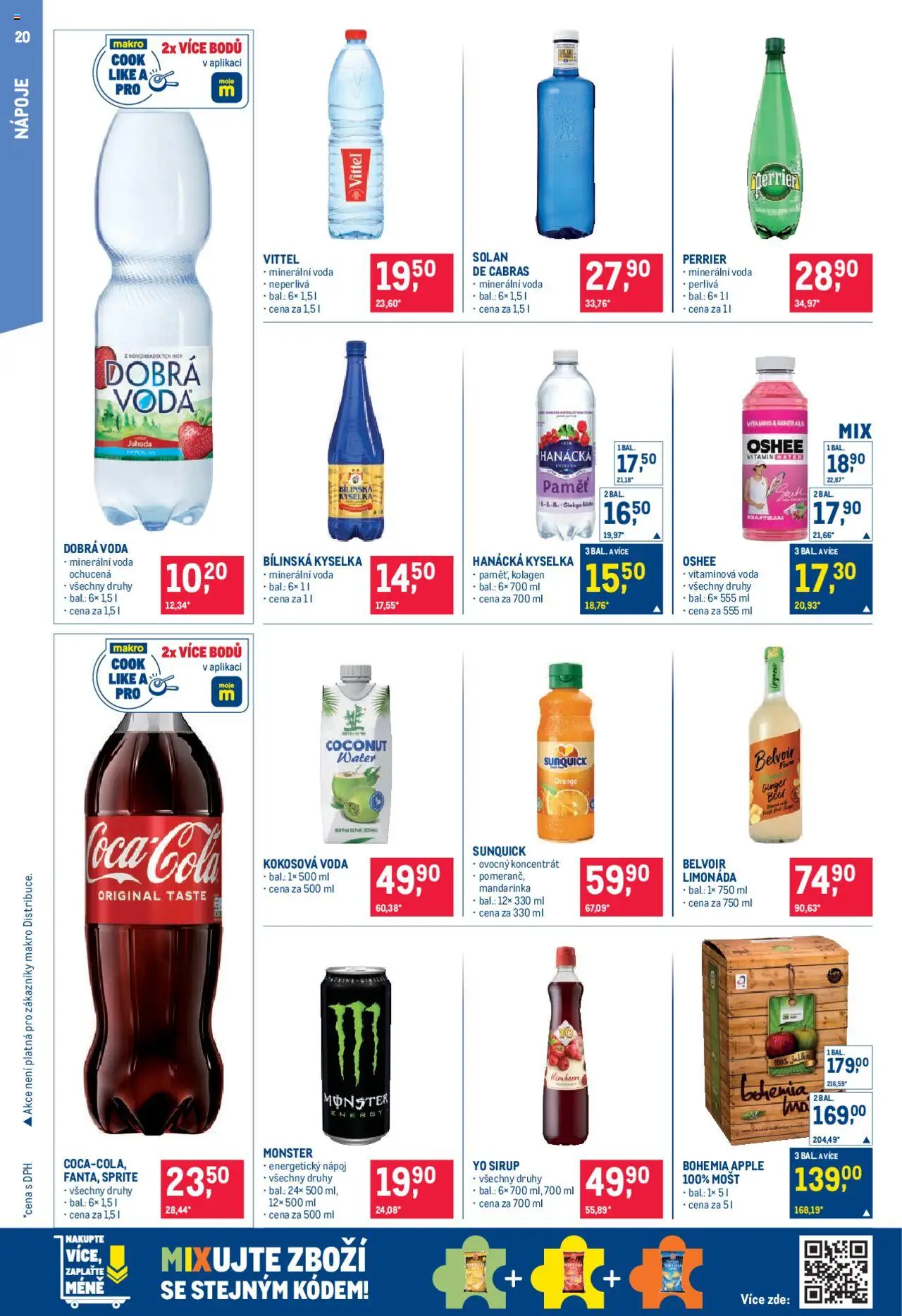Makro leták - Pro milovníky jídla od 21.05.2025 | Strana: 20 | Produkty: Limonáda, Bílinská Kyselka, Apple, Kokosová voda