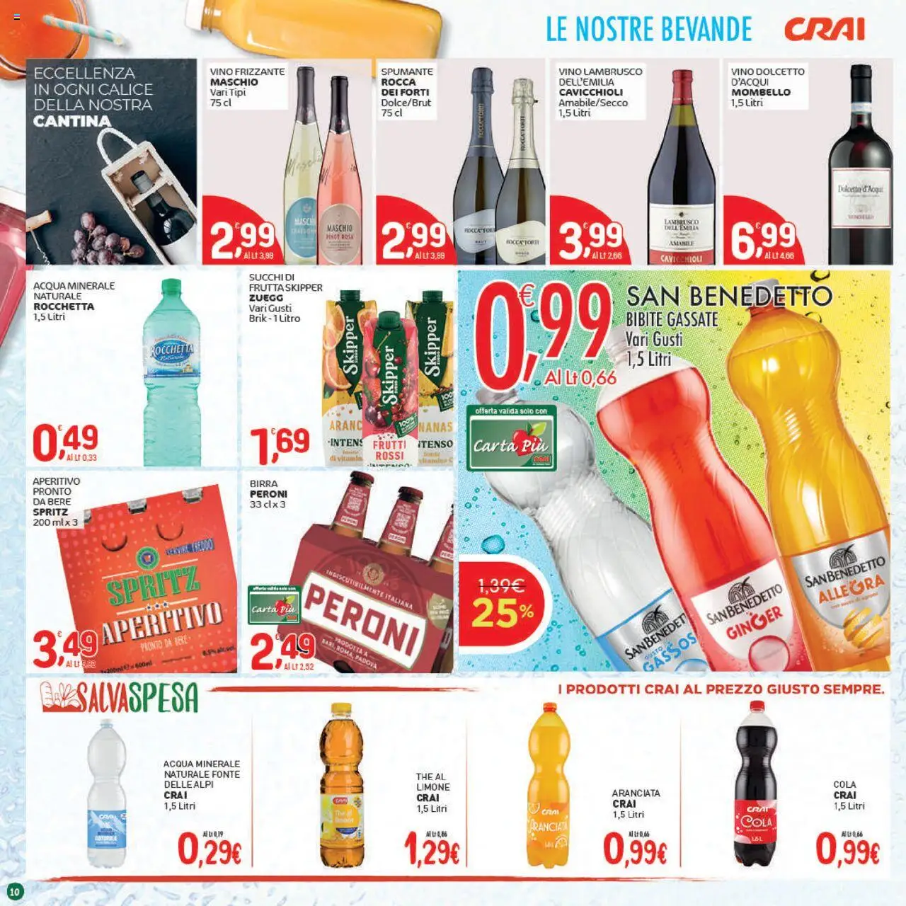 Volantino CRAI del 18.09.2025 | Pagina: 10 | Prodotti: Calice, Acqua, Bibite, Aperitivo
