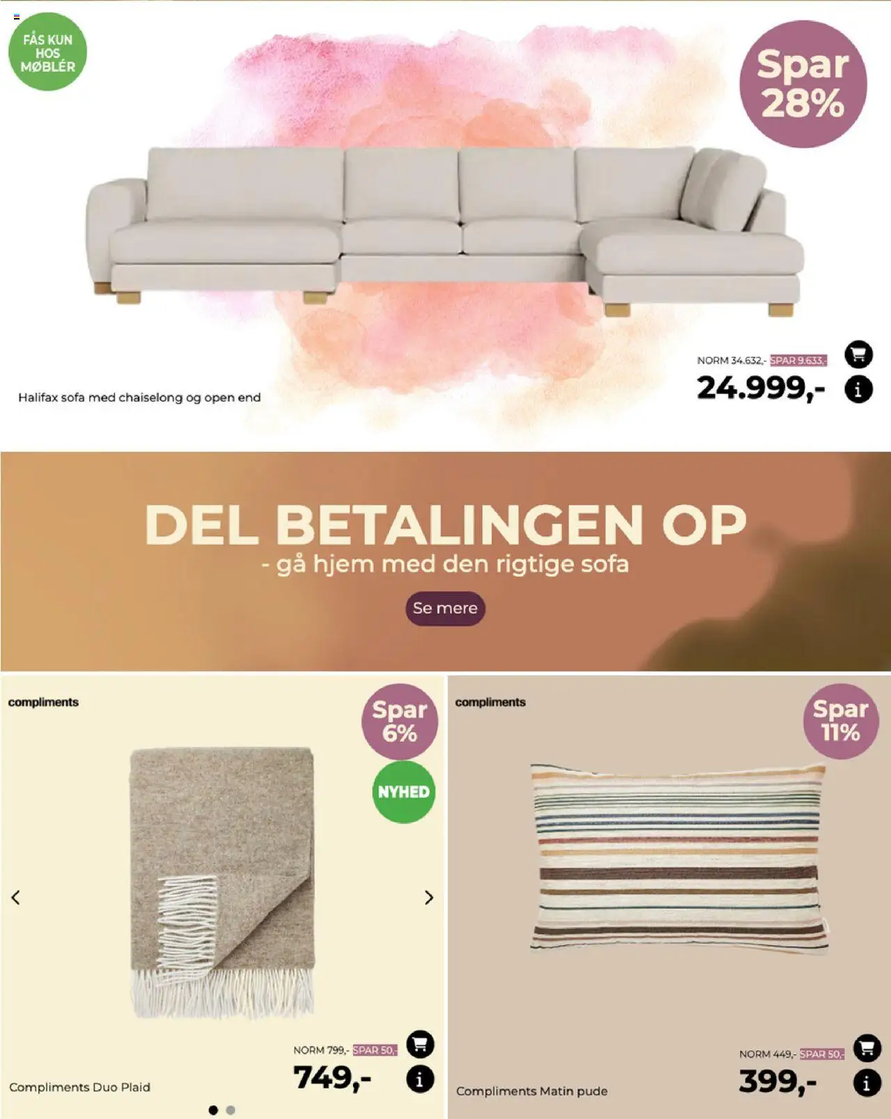 Møblér tilbudsavis – gyldig fra 25.09.2025 | Side: 8 | Produkter: Pude, Sofa