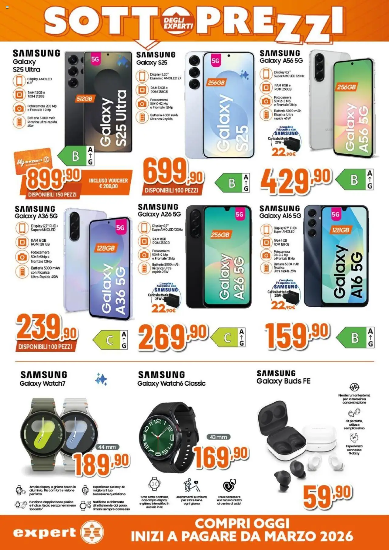 Volantino Expert del 02.10.2025 | Pagina: 2 | Prodotti: Fotocamera, Batteria, Caricabatterie, Samsung