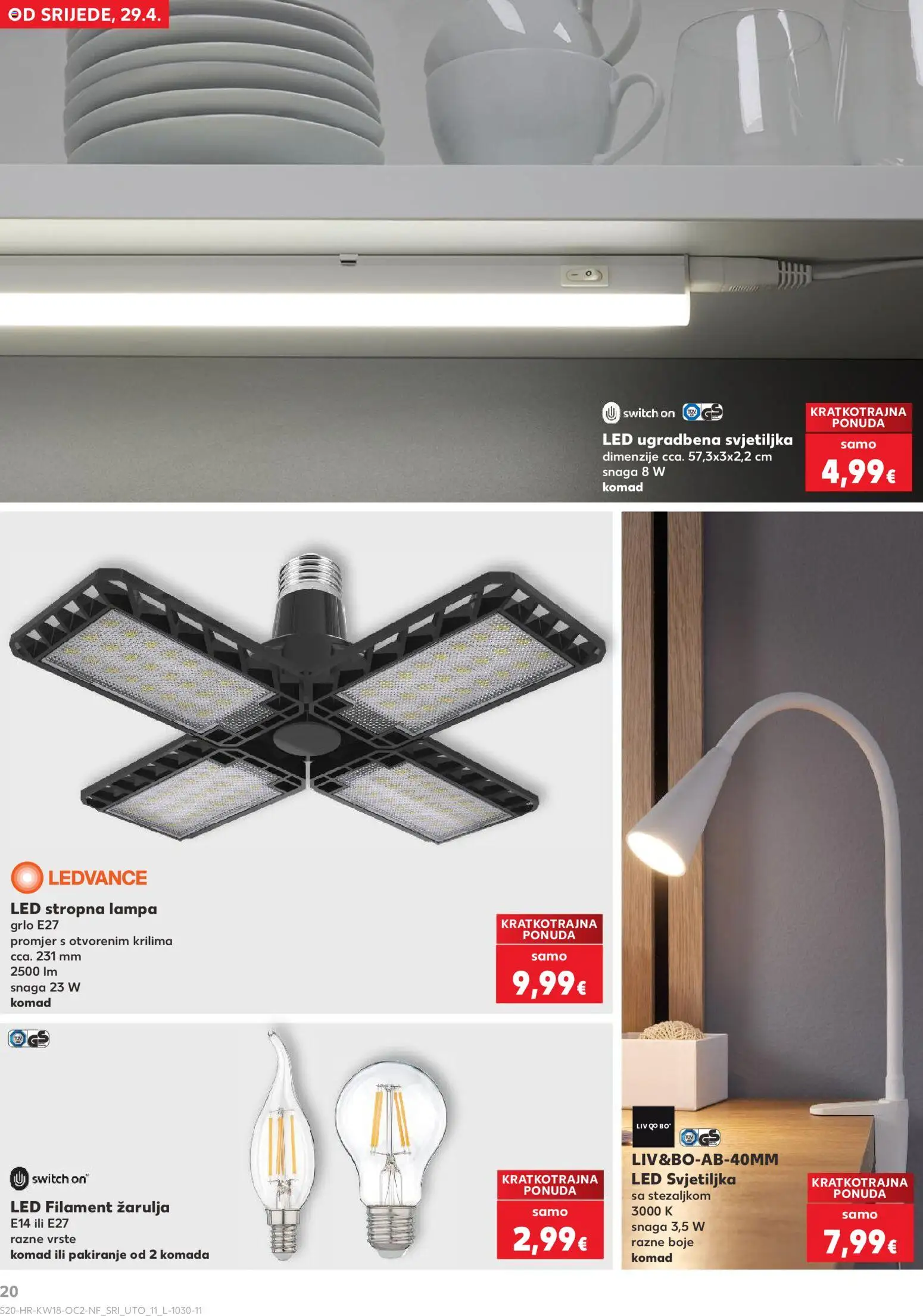 Kaufland katalog | vrijedi od 29.04.2026 | Stranica: 20 | Proizvodi: Svjetiljka