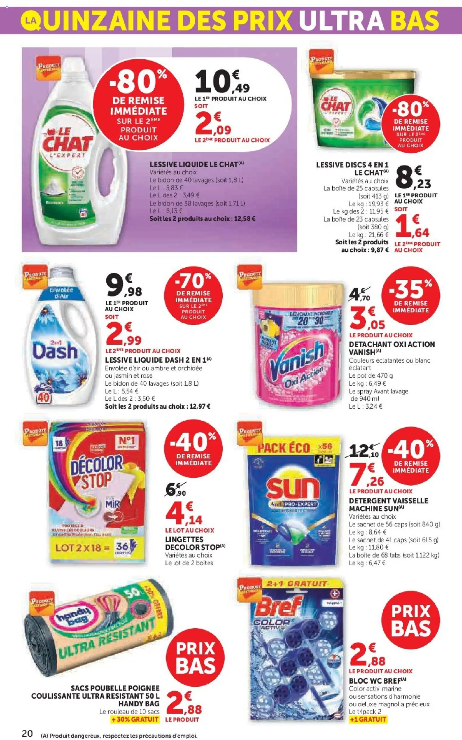 {H1} | Page: 20 | Produits: Rouleau, Détachant, bloc WC, Orchidée