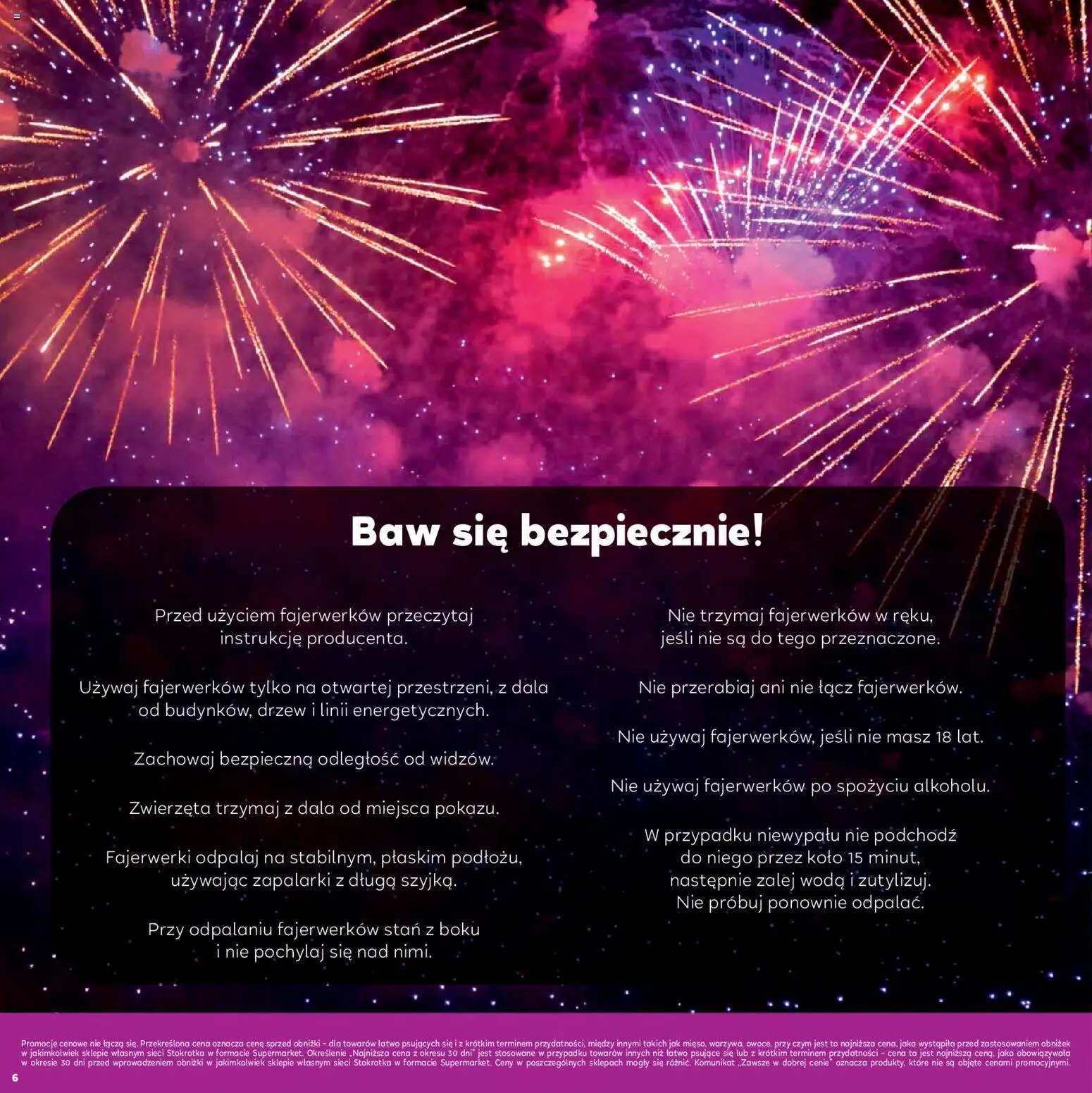 Stokrotka Gazetka - Sylwester od 30.12.2025 | Strona: 6 | Produkty: Stokrotka, Fajerwerki, Woda