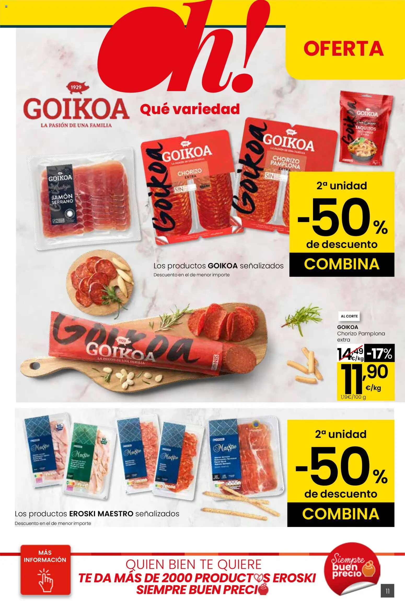 Eroski - Siempre a buen precio Center │ válido desde el 12.02.2026 | Página: 11 | Productos: Jamón serrano, Jamón, Té