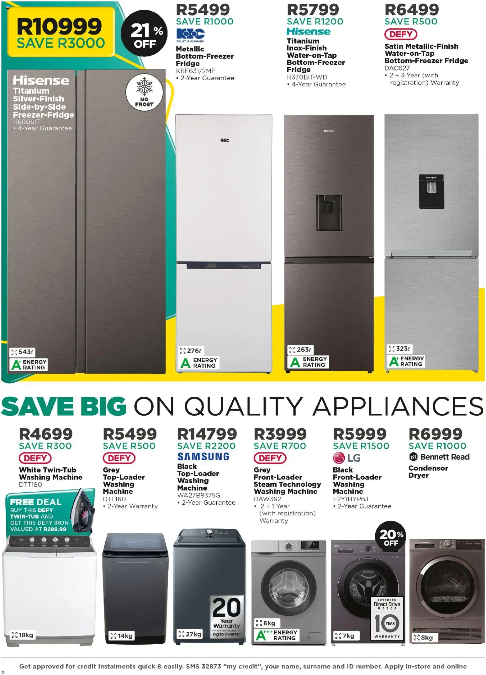 New House and Home catalogue – valid from 23.02.2026 | Page: 2 | Products: Washing machine, Dryer, Iron, Fridge
