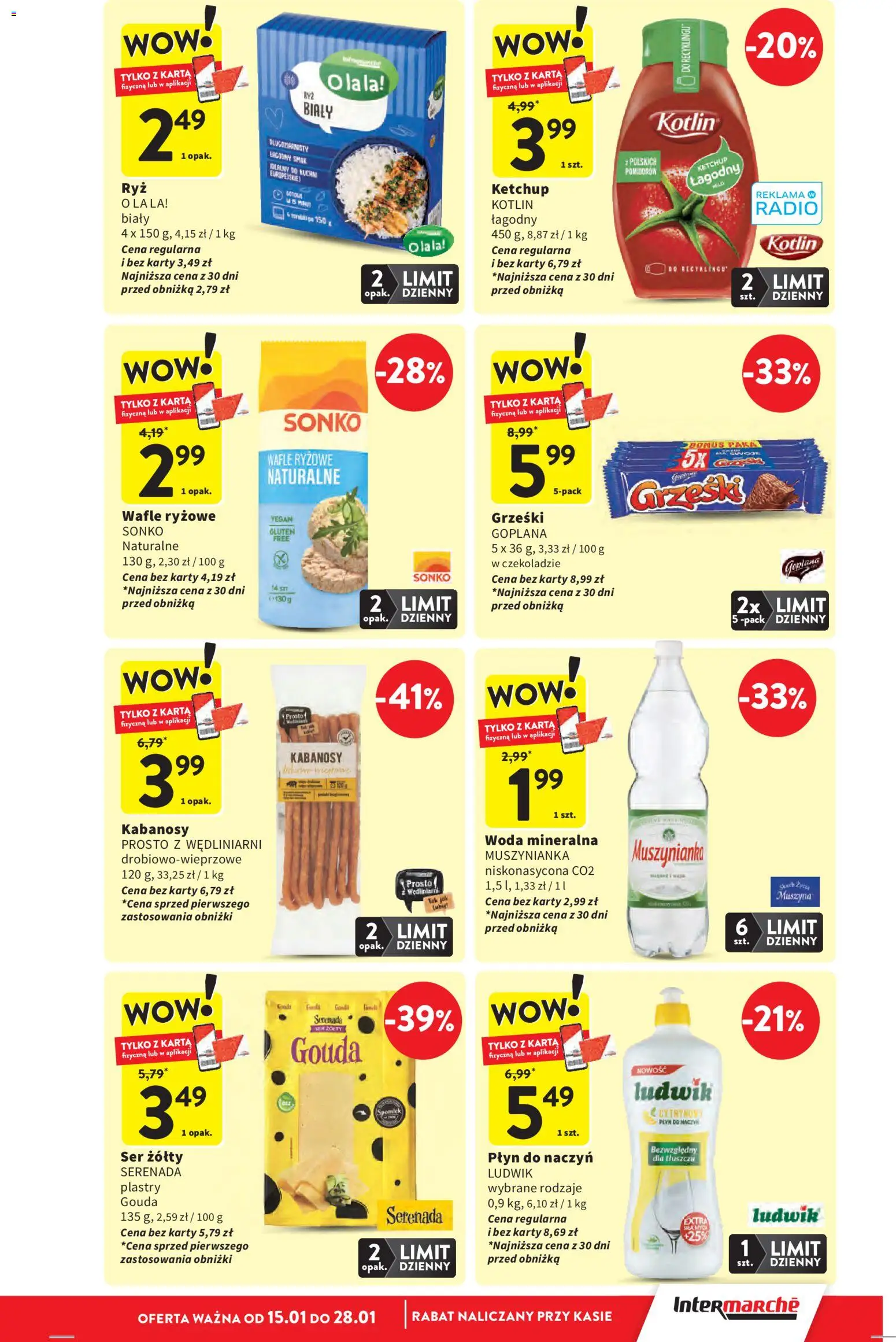 Intermarche Gazetka od 15.01.2026 | Strona: 9 | Produkty: Ser żółty, Wafle, Wafle ryżowe, Woda