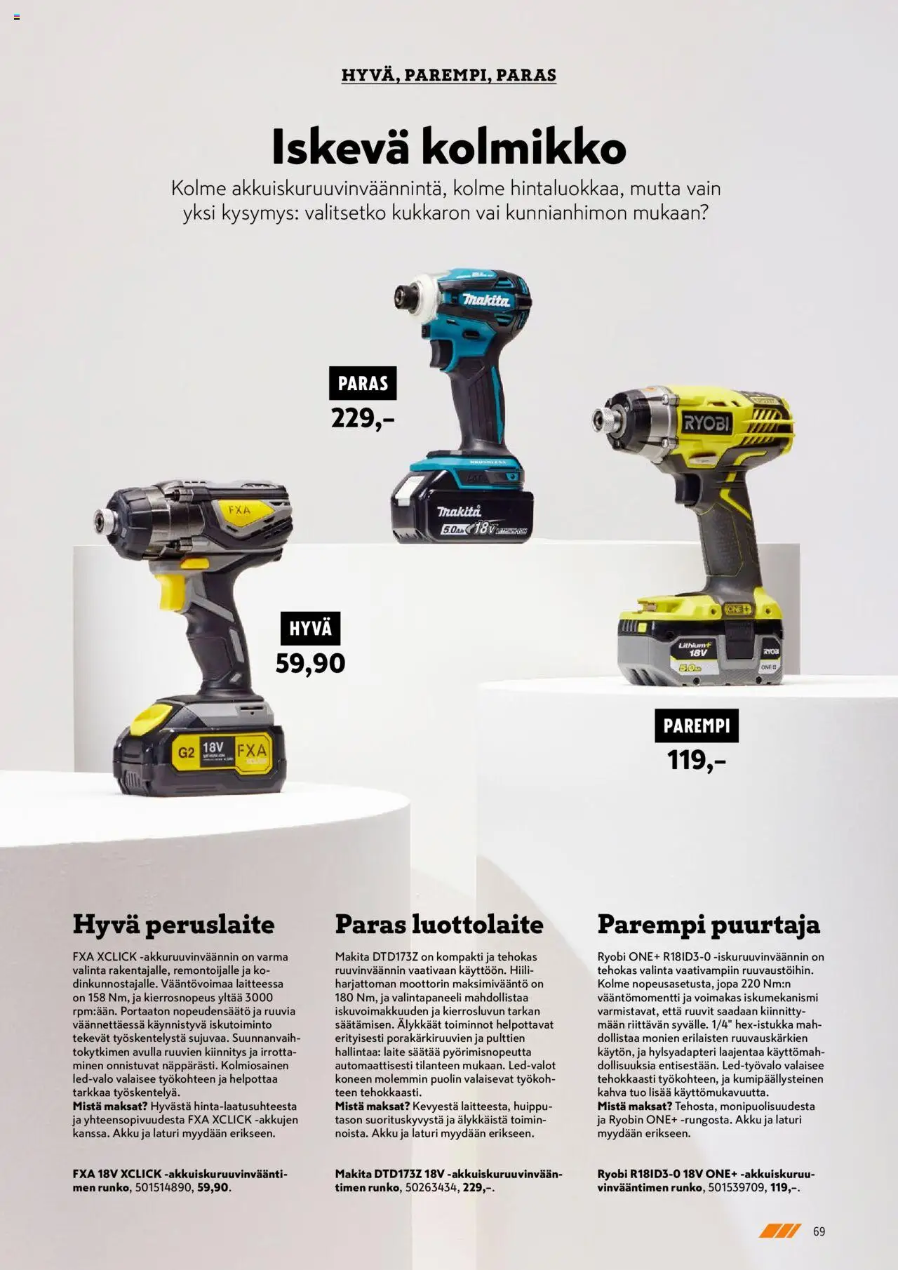 K-Rauta tarjoukset - Remppa-lehteä – voimassa 01.09.2025 alkaen | Sivu: 69 | Tuotteet: Ruuvit, Akku, Laturi