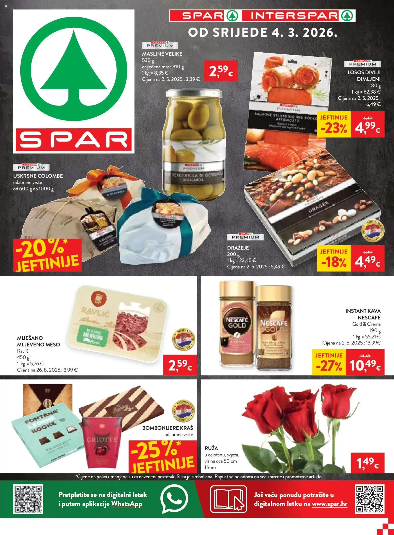 Spar katalog | vrijedi od 04.03.2026 | Stranica: 1 | Proizvodi: Nescafe, Kava, Meso, Losos