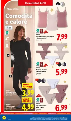 Anteprima del volantino [B] Calzamaglia termica da donna, Calzamaglia termica da donna. Misure: XS-L valido a partire dal 21.12.2025 | Pagina: 46 | Prodotti: Slip, Top, Calzamaglia