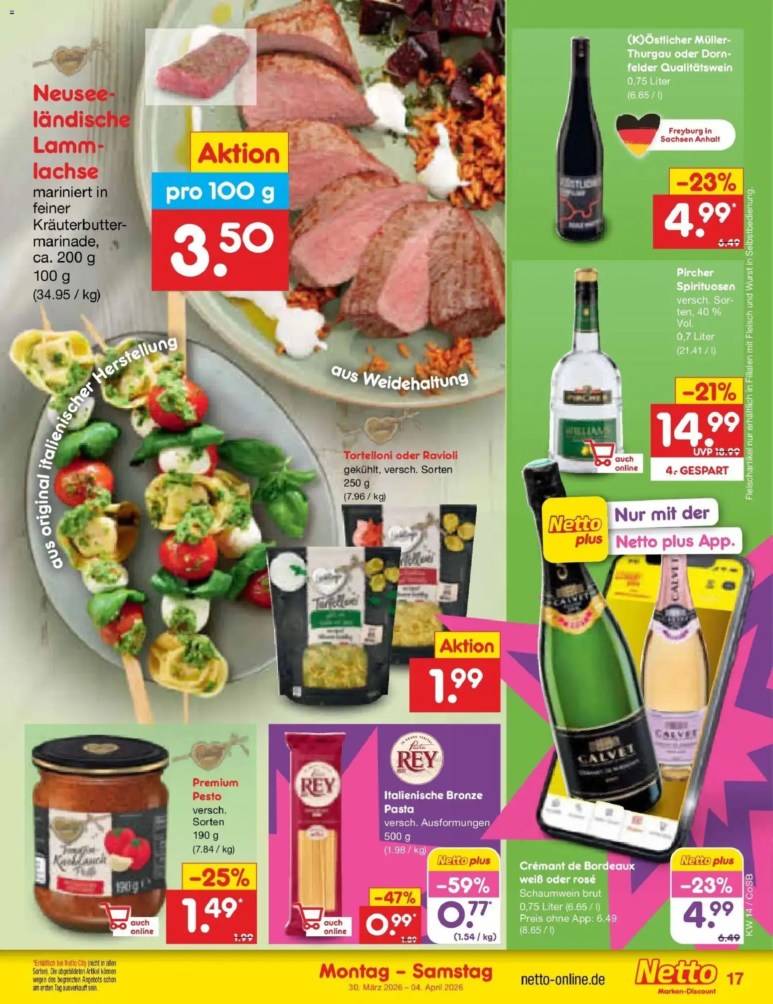 Netto Marken-Discount Prospekt Bitterfeld-Wolfen	 – gültig ab 30.03.2026 | Seite: 19 | Produkte: Kräuterbutter, Wurst, Pasta, Fleisch
