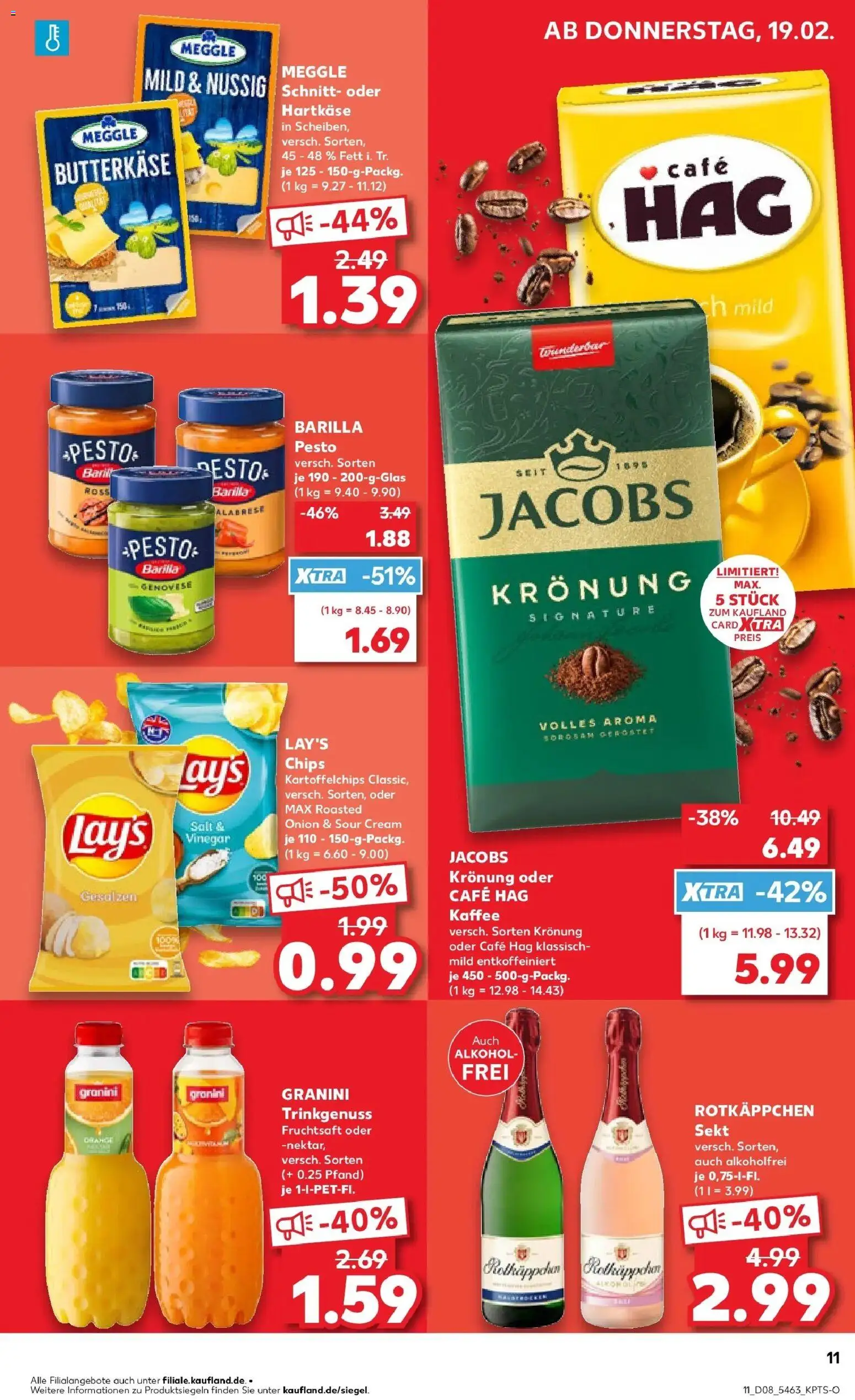 Kaufland prospekt Hamburg	 – gültig ab 22.02.2026 | Seite: 11 | Produkte: Kaffee, Barilla pesto, Granini, Rotkäppchen