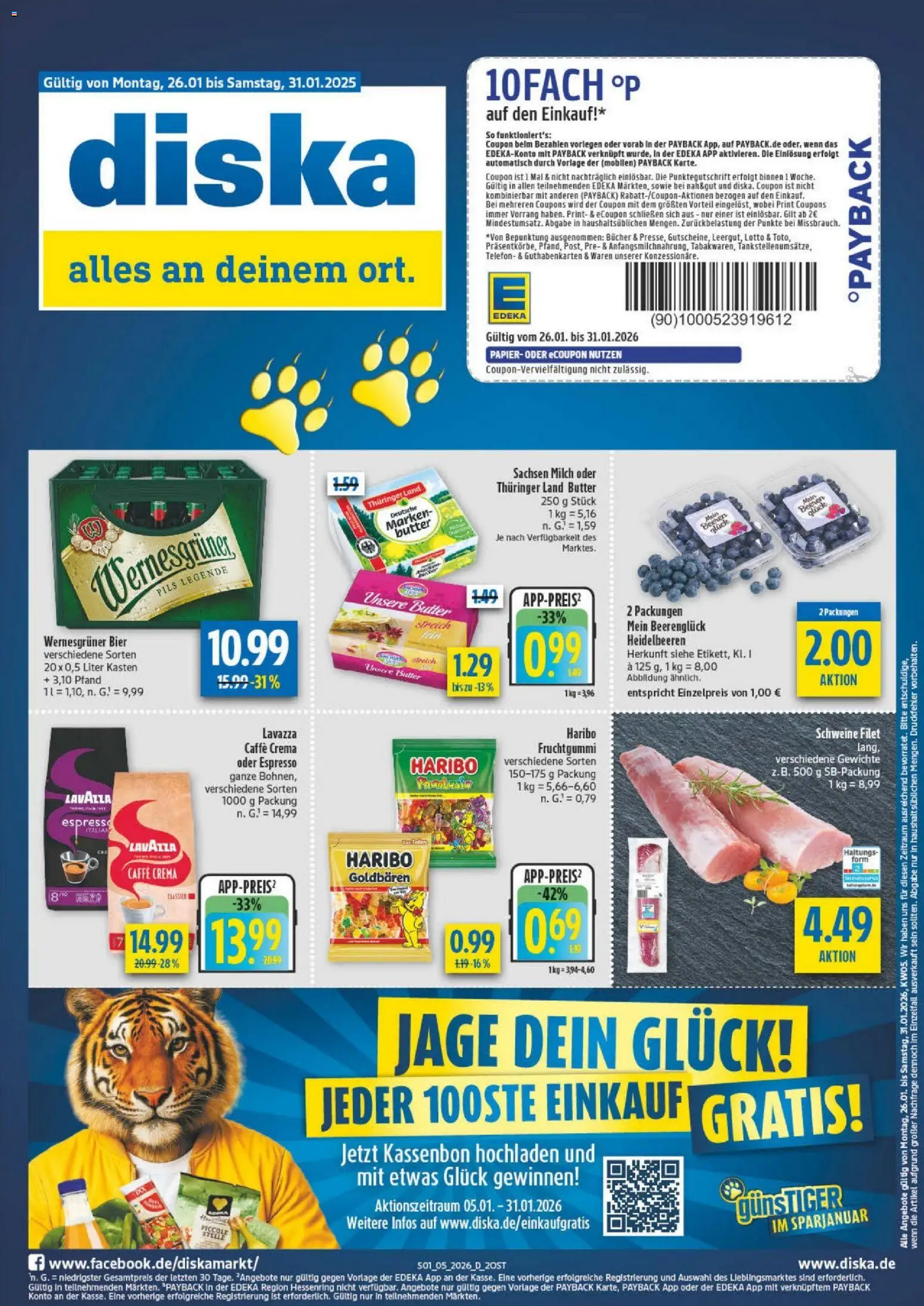 Diska - Diska Angebote Sachsen-Thüringen KW05 – gültig ab 26.01.2025 | Seite: 1 | Produkte: Milch, Butter, Pils, Telefon