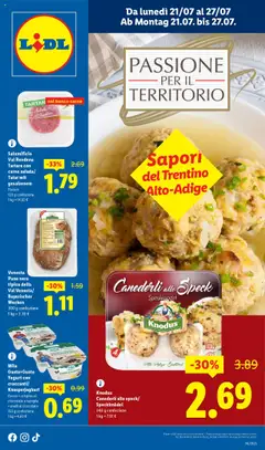 Anteprima del volantino Lidl Trentino Alto-Adige catalogo valido a partire dal 21.07.2025