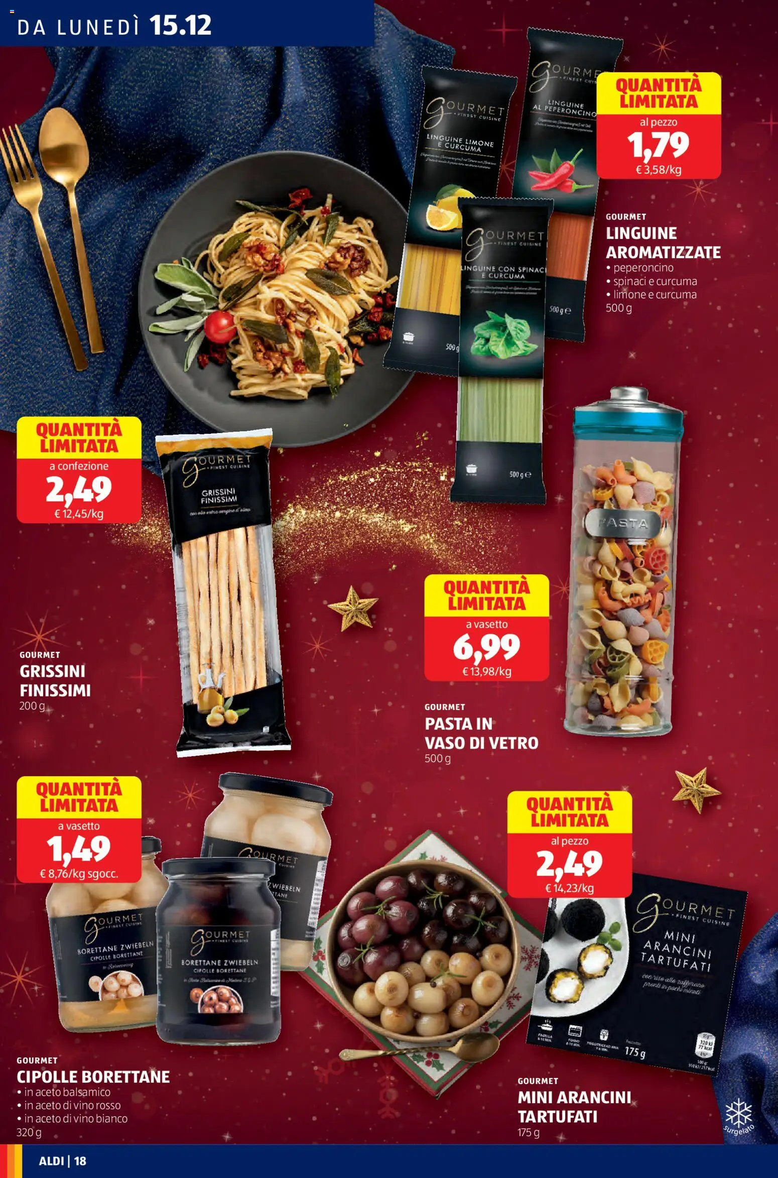 Volantino Aldi del 15.12.2025 | Pagina: 18 | Prodotti: Riso, Aceto, Olio extra vergine, Vino rosso