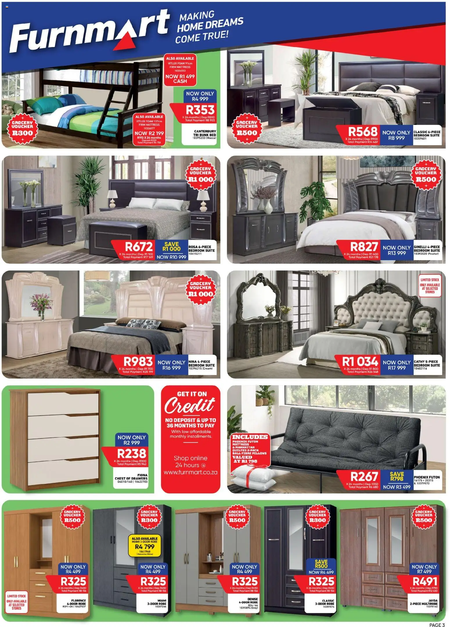 New Furnmart catalogue – valid from 10.11.2025 | Page: 3 | Products: Bed, Mattress, Chest of drawers, Stock