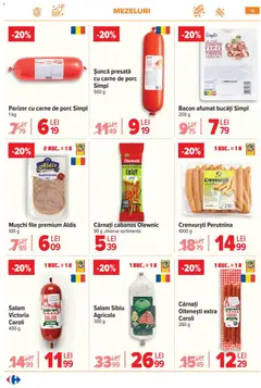 Ofertele Carrefour valabile de la 15.04.2026 | Pagină: 14 | Produse: Hacıyatmaz Kedi Oyuncağı, Salam, Fistic, Parizer