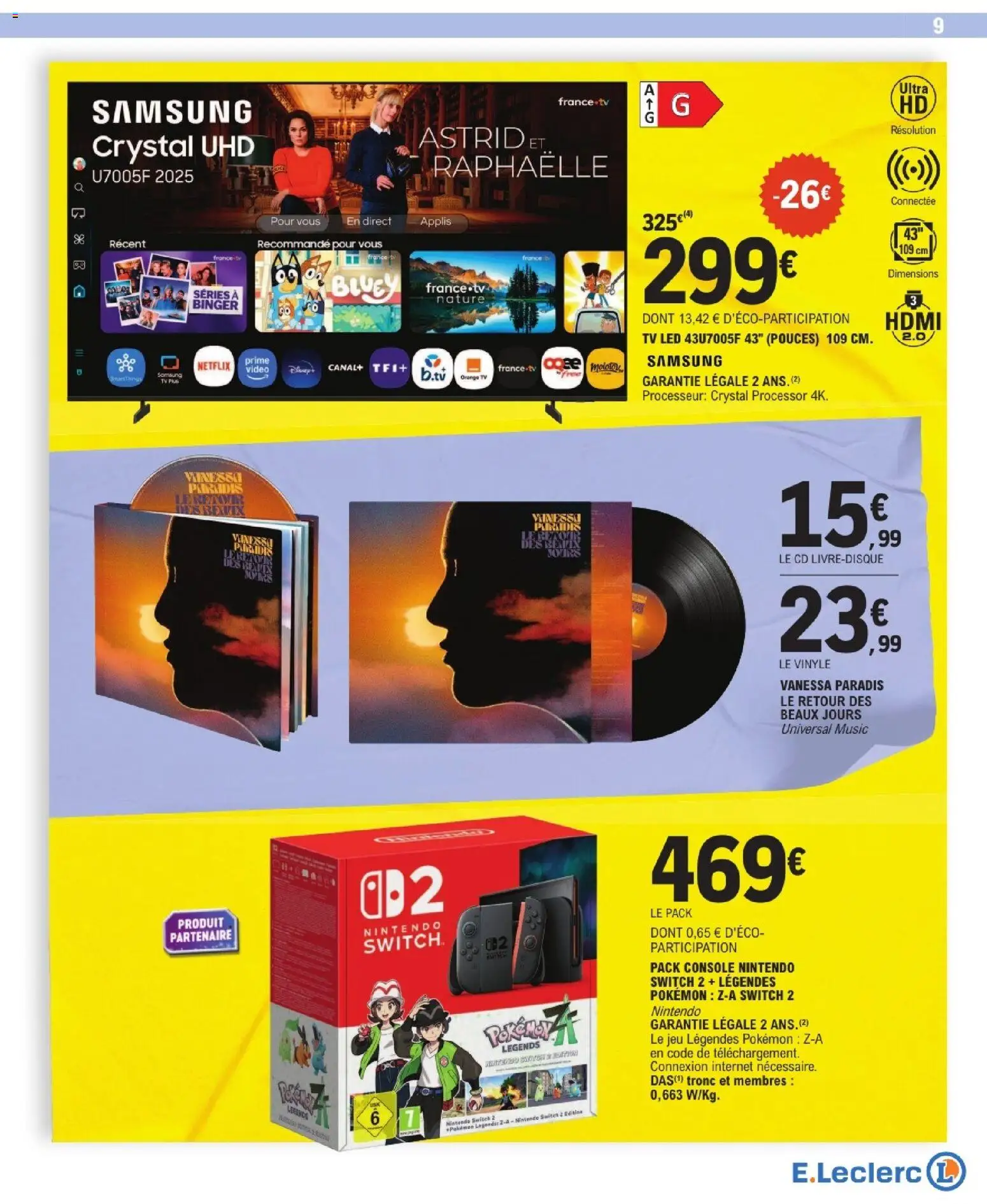 {H1} | Page: 9 | Produits: Vidéo, Orange, console Nintendo Switch, TV led