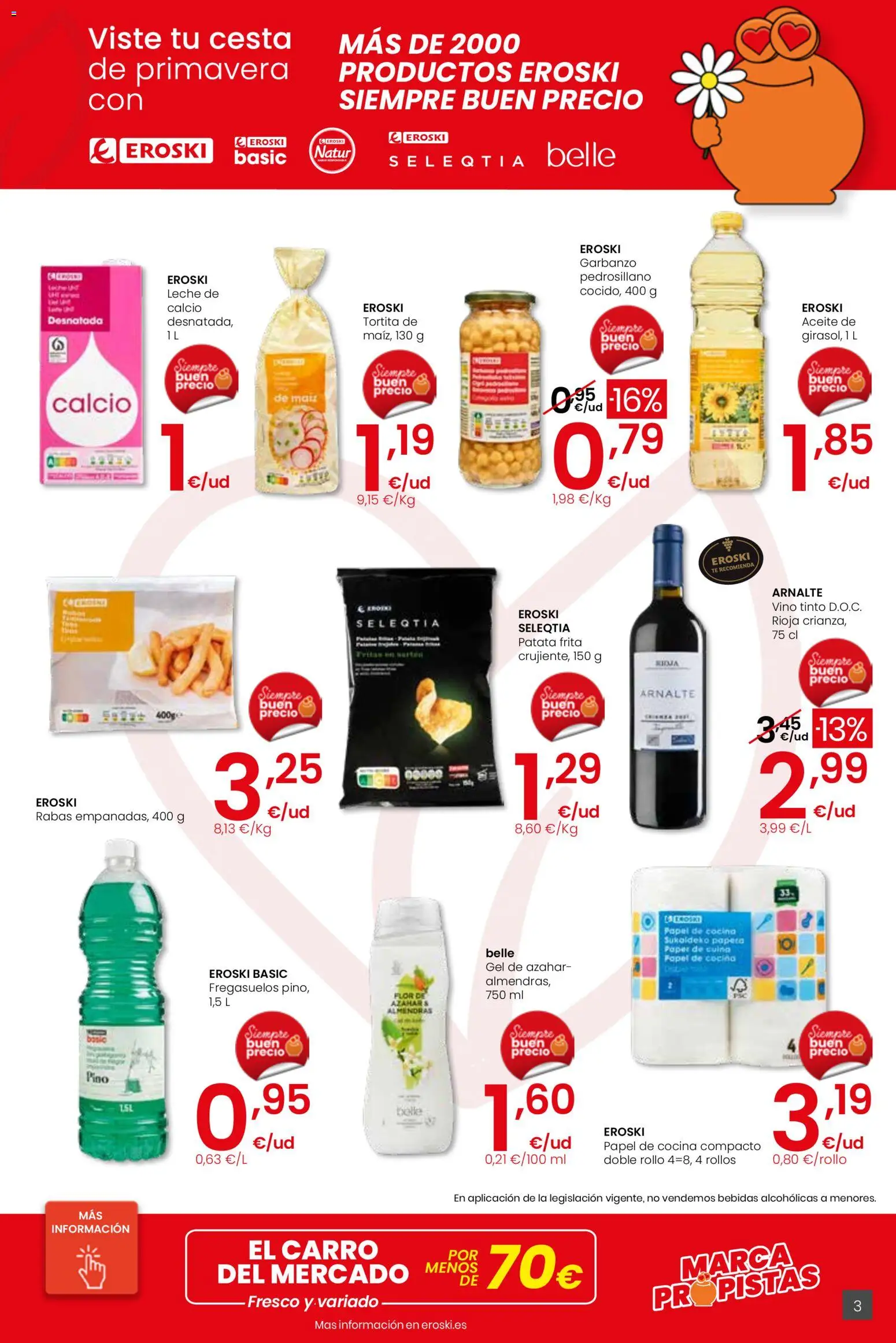 Eroski - Viste tu cesta de primavera City │ válido desde el 12.03.2026 | Página: 3 | Productos: Leche, Vino, Té, Cocina
