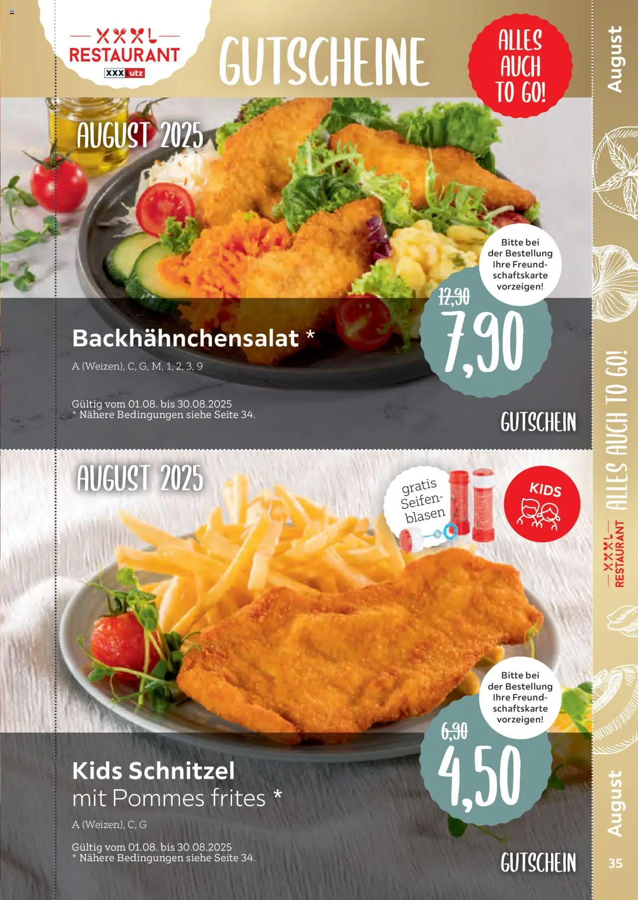 XXXL Lutz Freundschaftskartenjournal - gültig ab dem 01.08.2025 | Seite: 35 | Produkte: Pommes, Pommes frites, Schnitzel