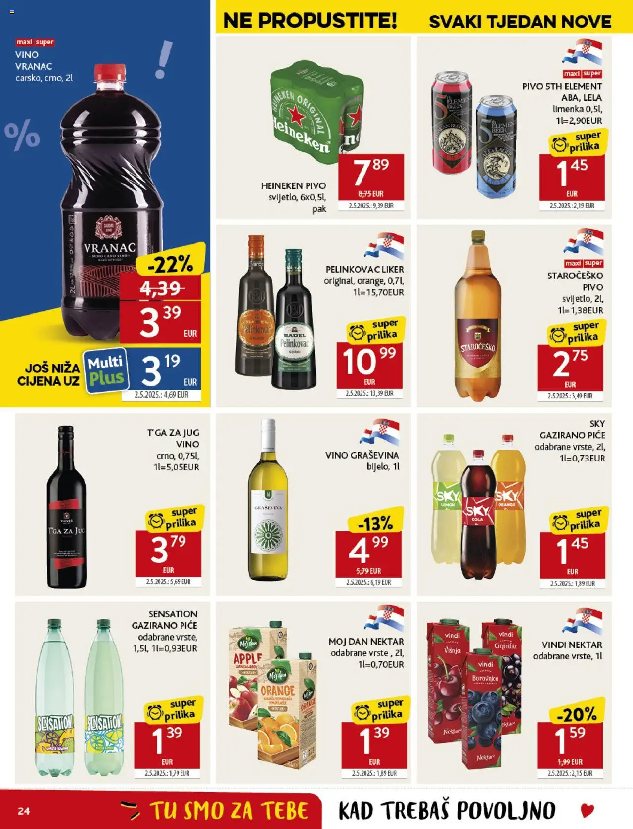 Konzum HR akciós ujság - amely érvényes a következő dátumtól: 27.08.2025 | Oldal: 24 | Termékek: Heineken, Cola