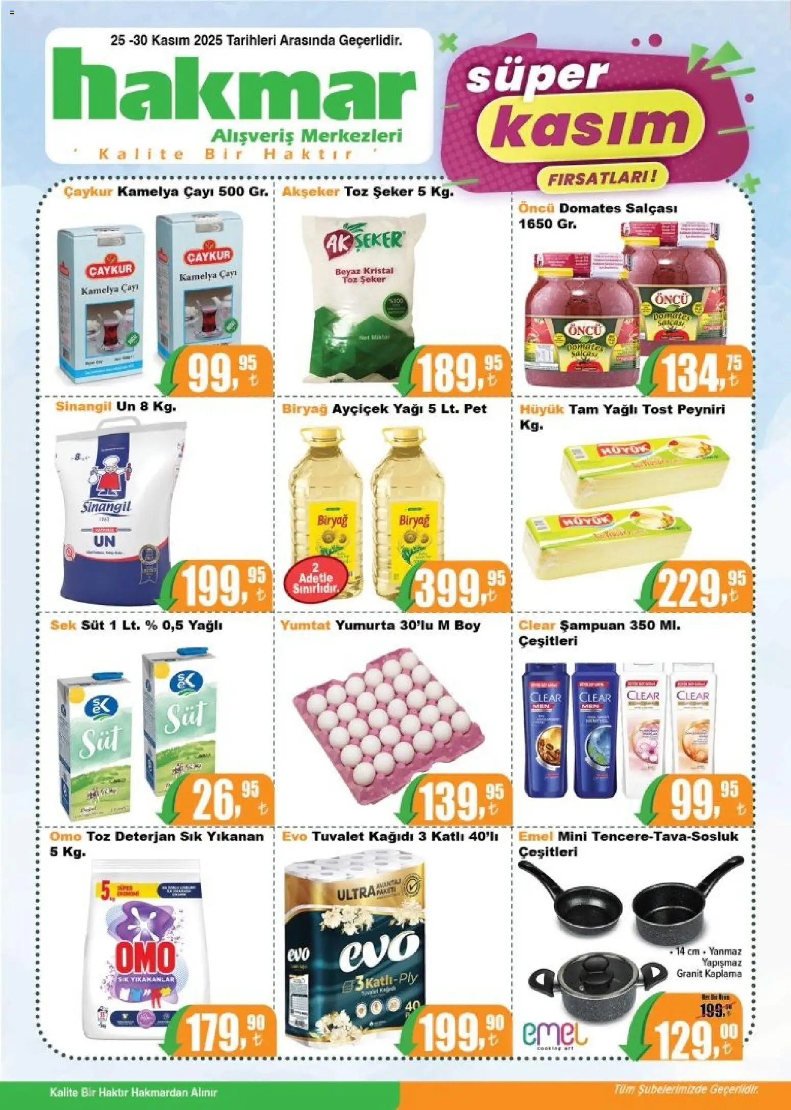 Hakmar Black Friday - 25.11.2025 tarihinden itibaren geçerlidir | Sayfa: 1 | Ürünler: Süt, Deterjan, Domates, Toz şeker