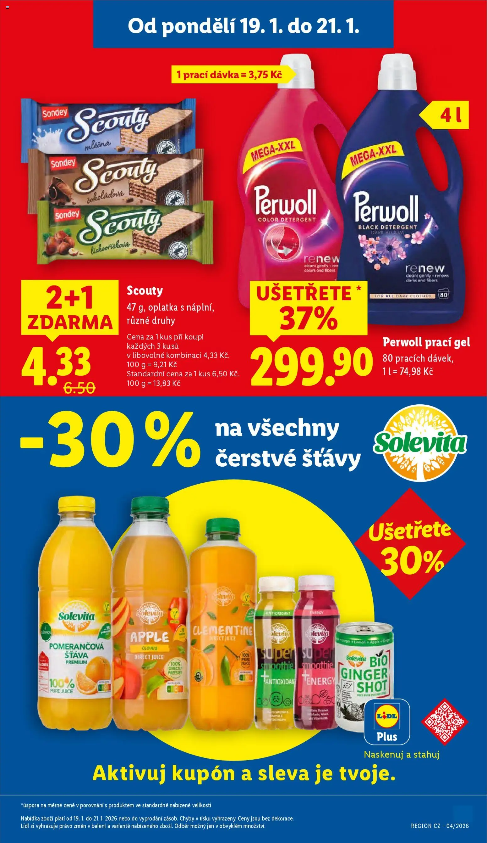 Lidl leták od 19.01.2026 | Strana: 3 | Produkty: Prací gel, Bio ginger shot, Apple, Perwoll
