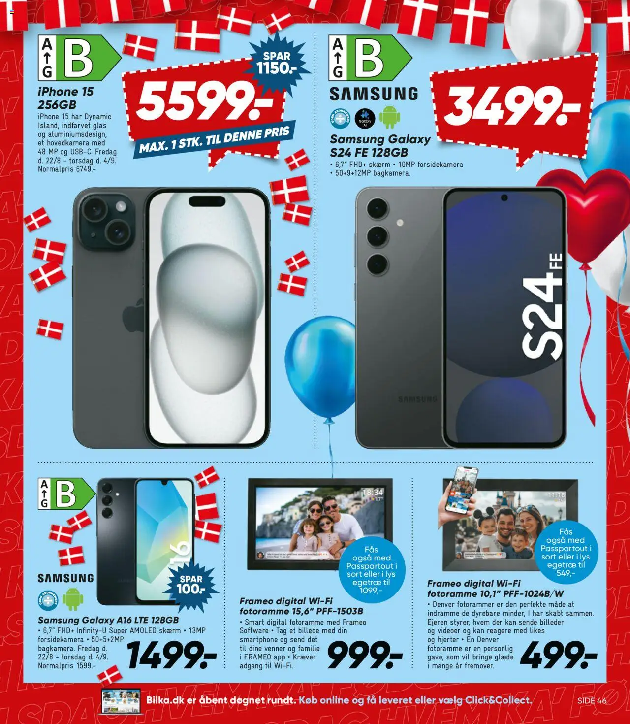 Bilka Tilbudsavis gyldig fra 22.08.2025 | Side: 14 | Produkter: Skærm, Digital Fotoramme, Smartphone, Søm