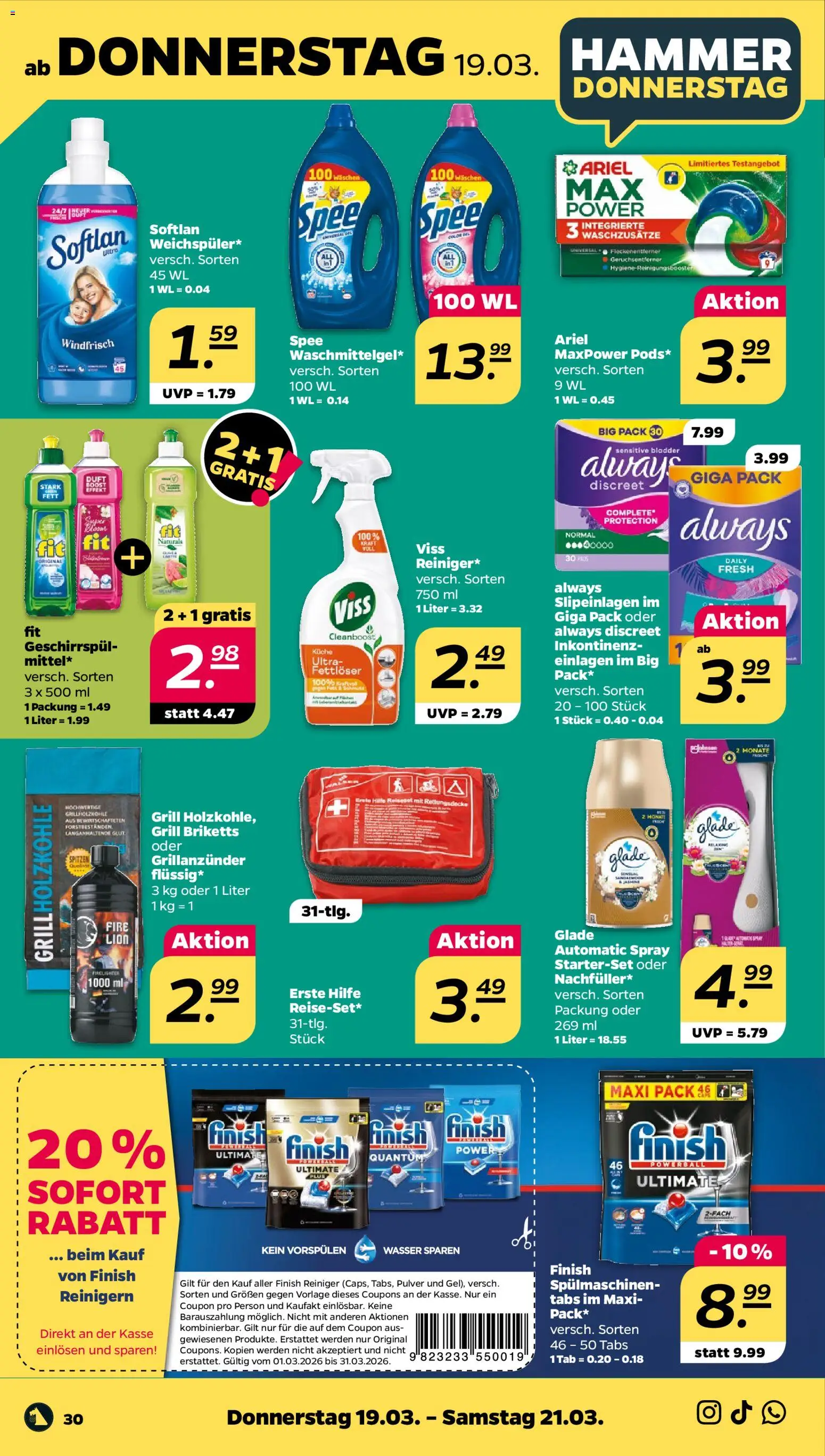 Netto Prospekt 	 – gültig ab 16.03.2026 | Seite: 36 | Produkte: Grill, Ariel, Spee, Wasser