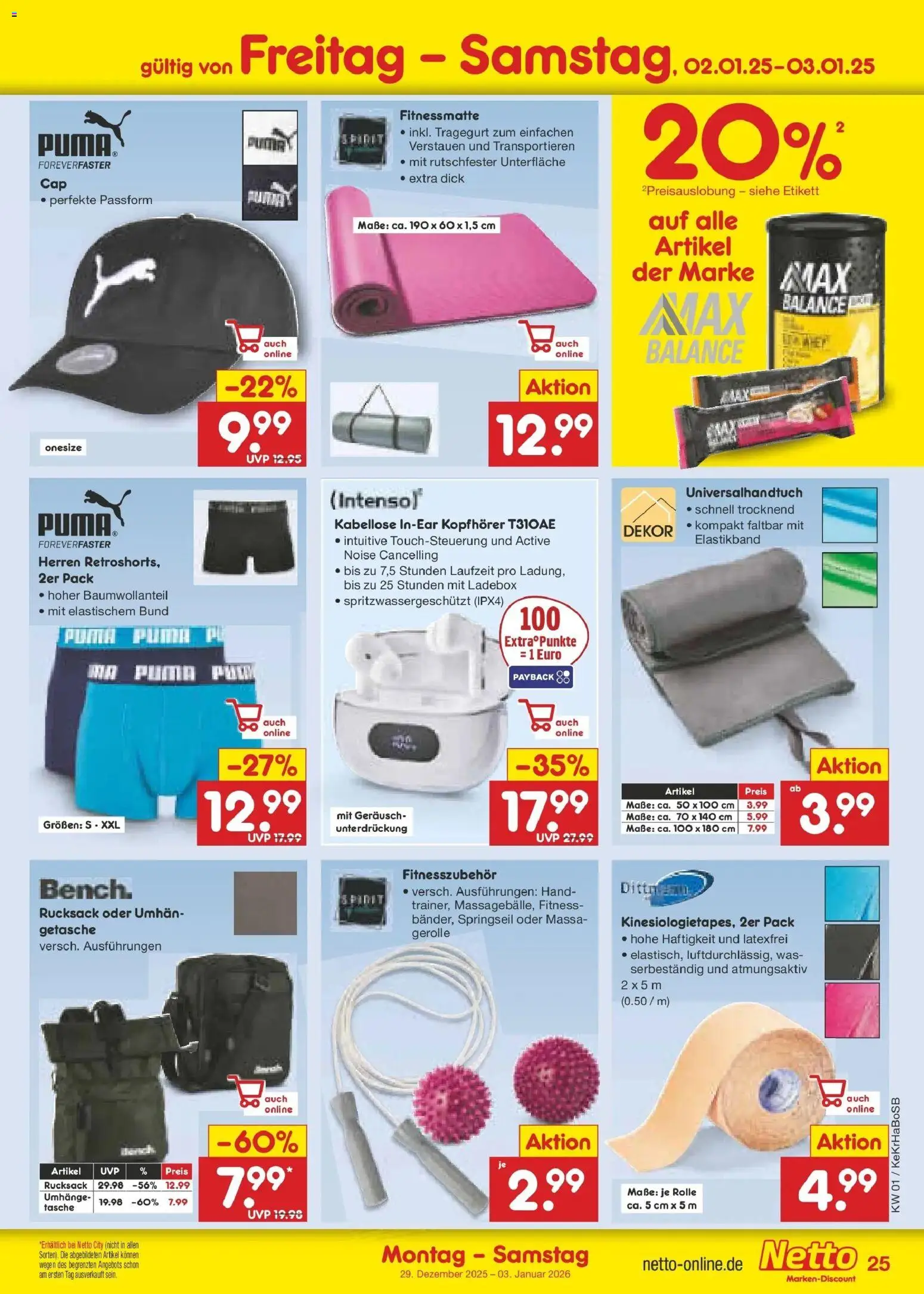 Netto Marken-Discount prospekt Stadtlohn	 – gültig ab 28.12.2025 | Seite: 39 | Produkte: Tasche, Rucksack, Kopfhörer