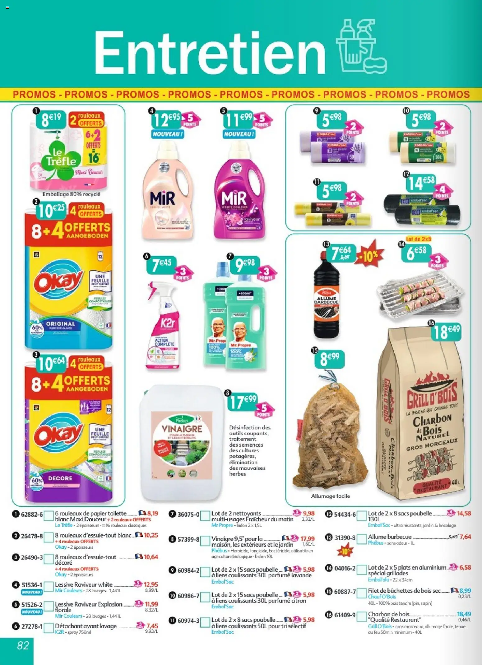 {H1} | Page: 82 | Produits: Poubelle, Détachant, Lessive, Sacs poubelle