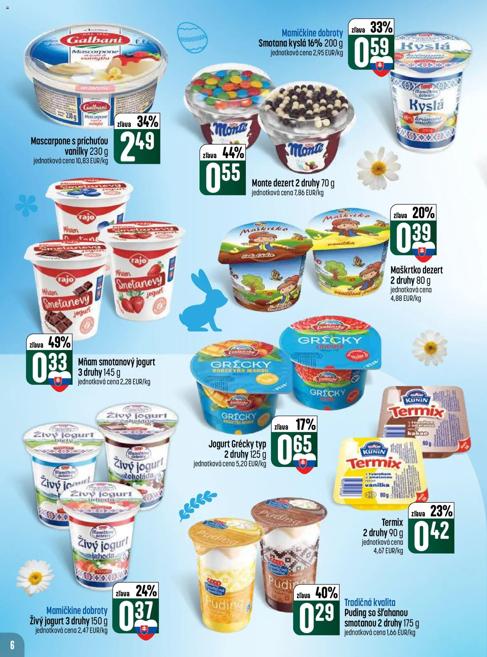 Nové COOP Jednota akcie – leták je platný od 19.03.2026 | Strana: 6 | Produkty: Smotana, Puding, Raid, Kakao
