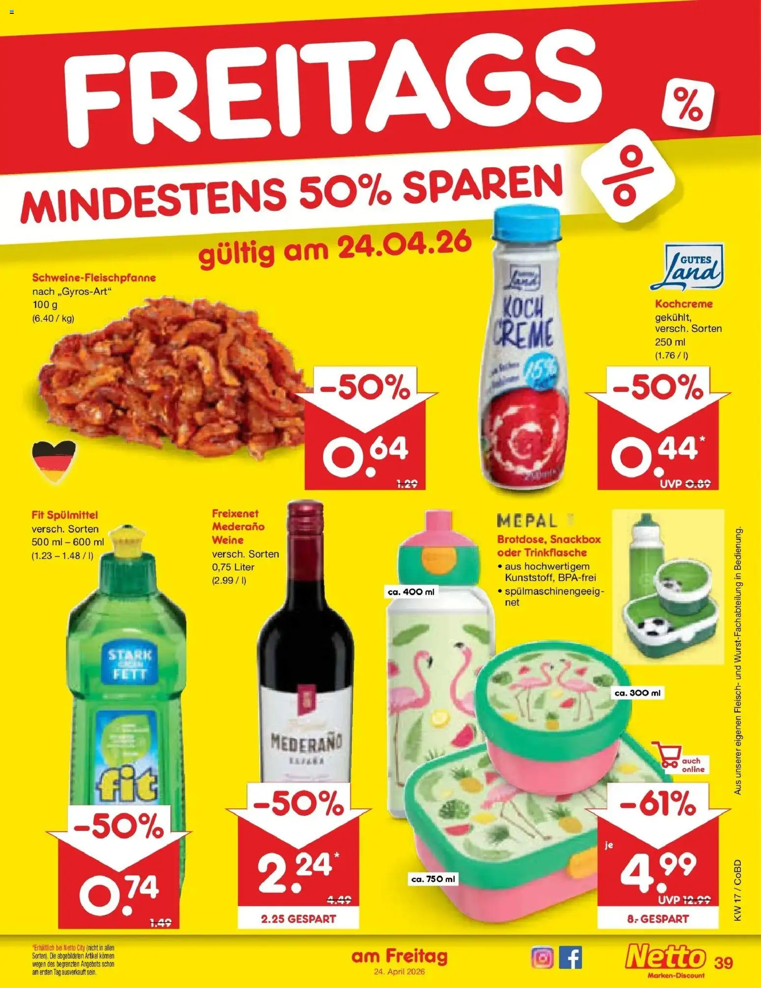 Netto Marken-Discount Prospekt Delitzsch	 – gültig ab 20.04.2026 | Seite: 55 | Produkte: Freixenet, Creme, Fleisch