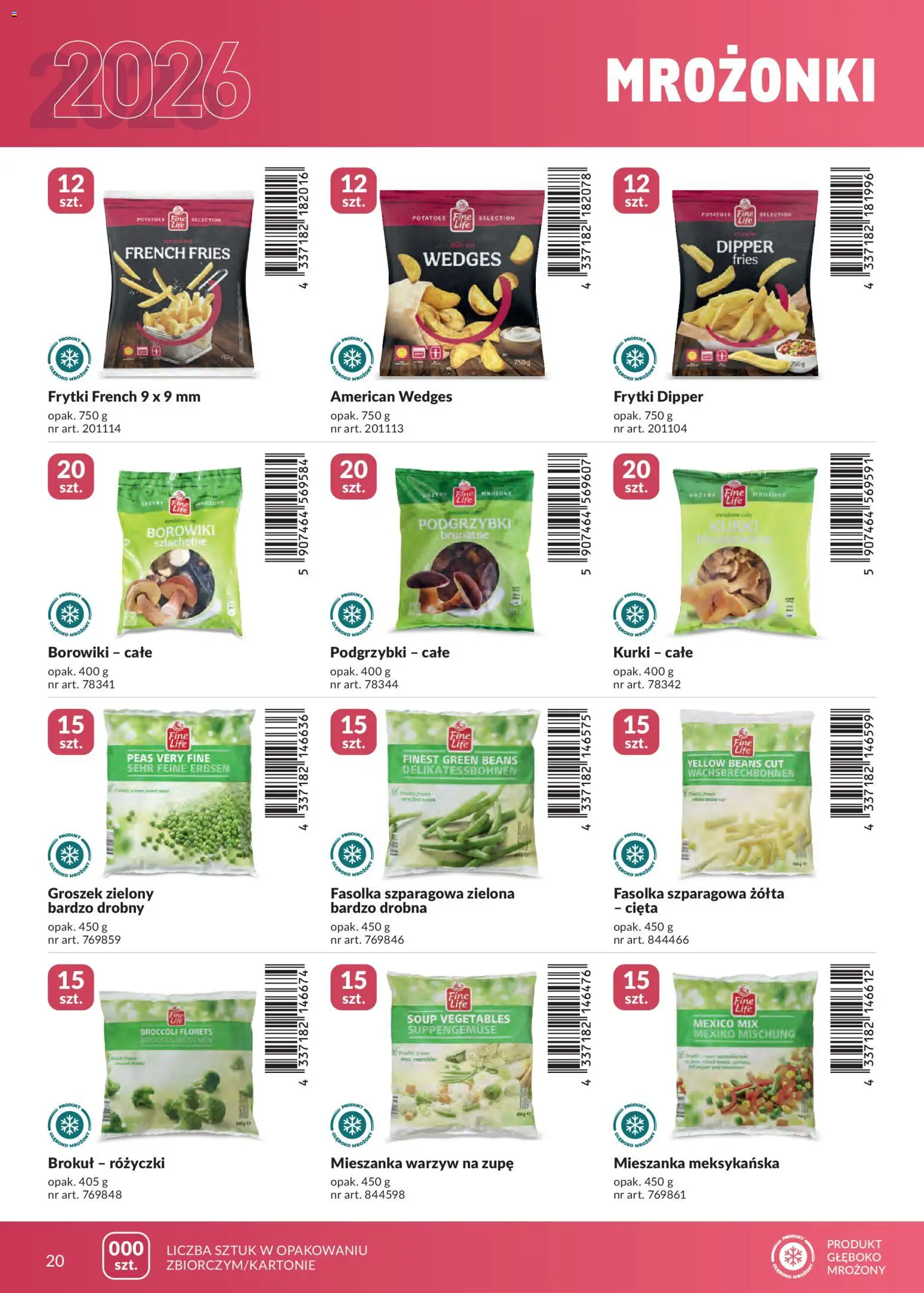 Makro gazetka - Marki własne dla Twojego sklepu od 23.04.2026 | Strona: 20 | Produkty: Groszek, Brokuł, Fasolka szparagowa, Frytki