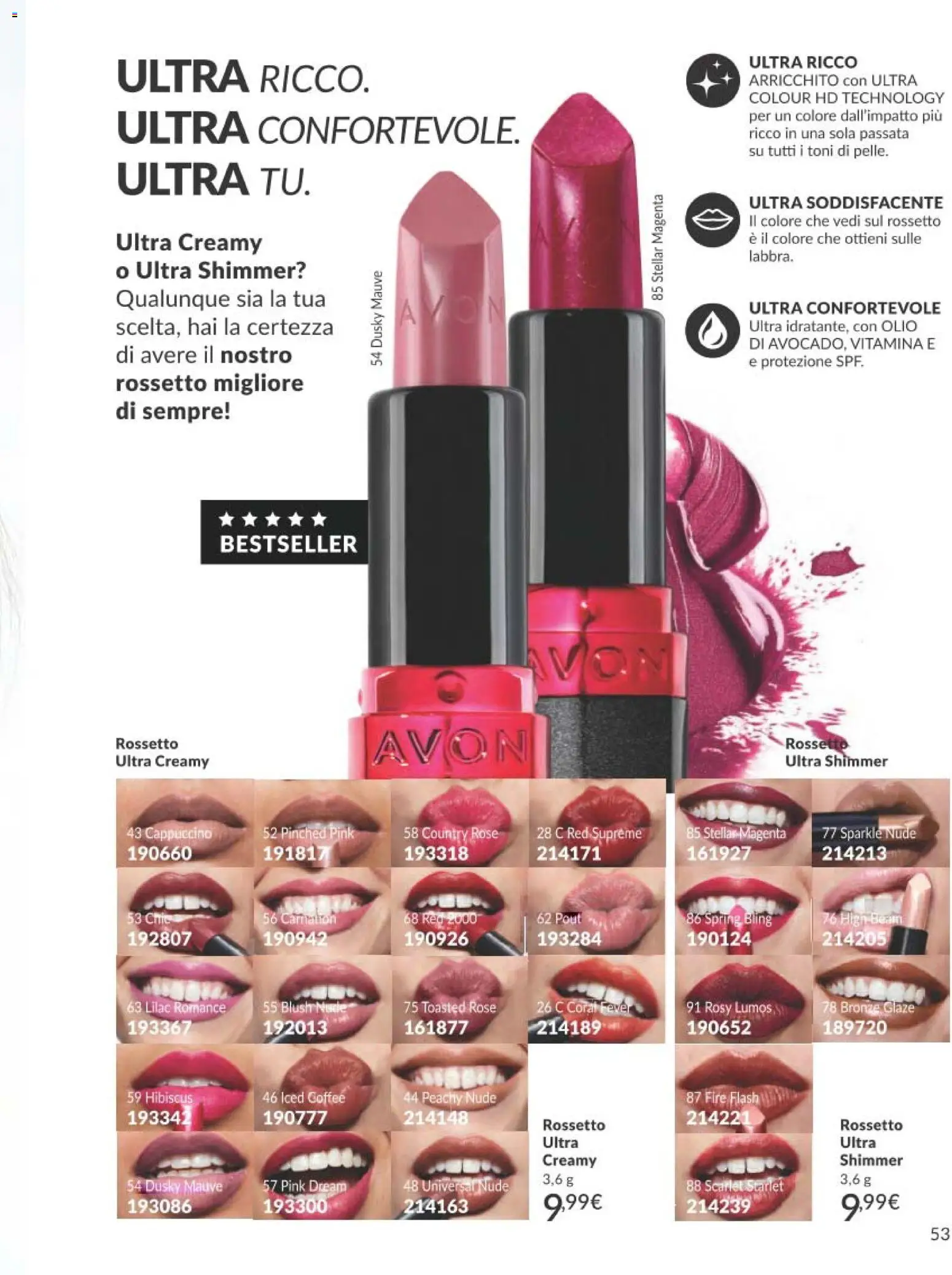 Volantino Avon del 31.12.2025 | Pagina: 53 | Prodotti: Rossetto, Olio, Blush