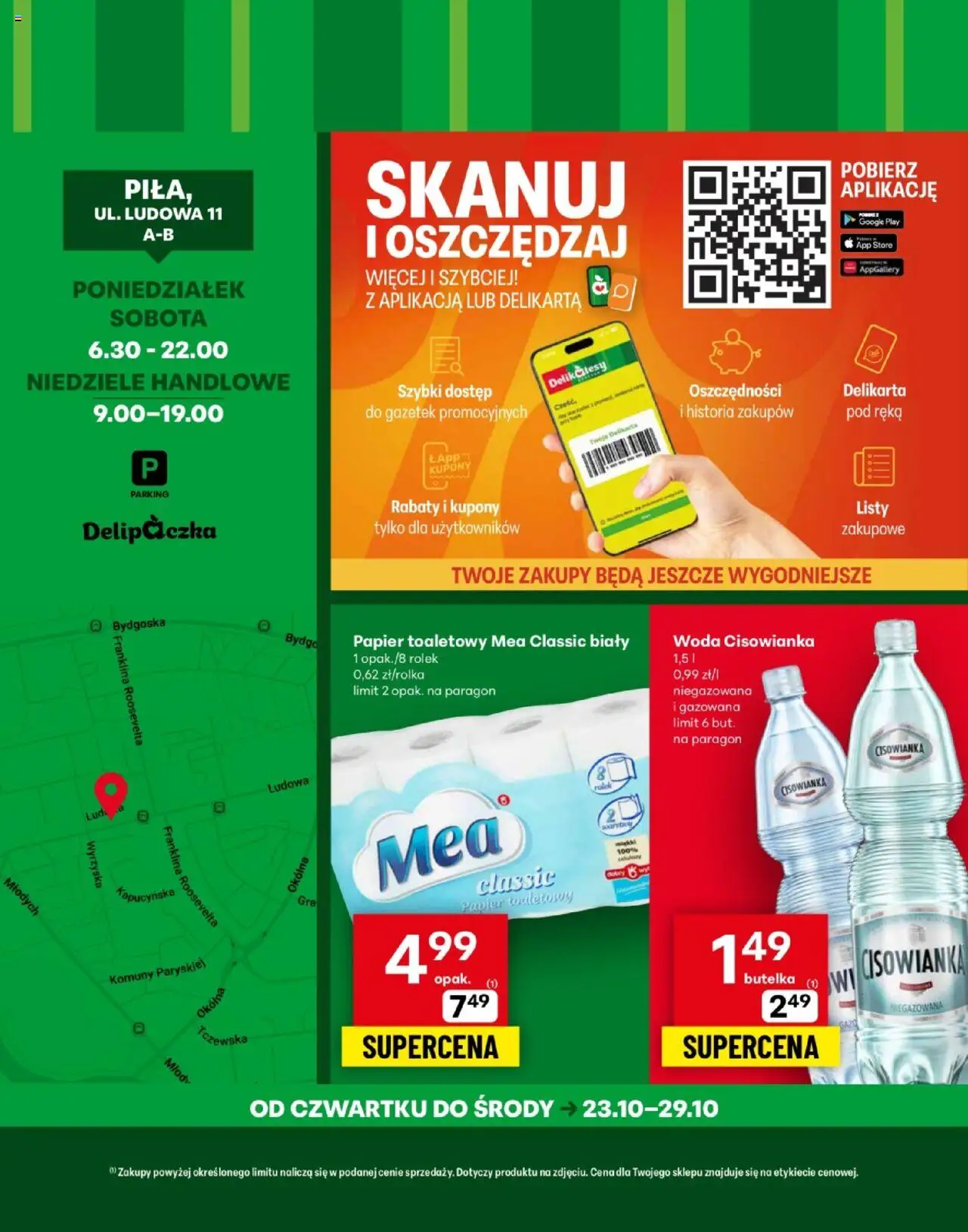 Delikatesy Centrum Gazetka - Piła Otwarcie od 23.10.2025 | Strona: 4 | Produkty: Papier toaletowy, Delikatesy, Woda