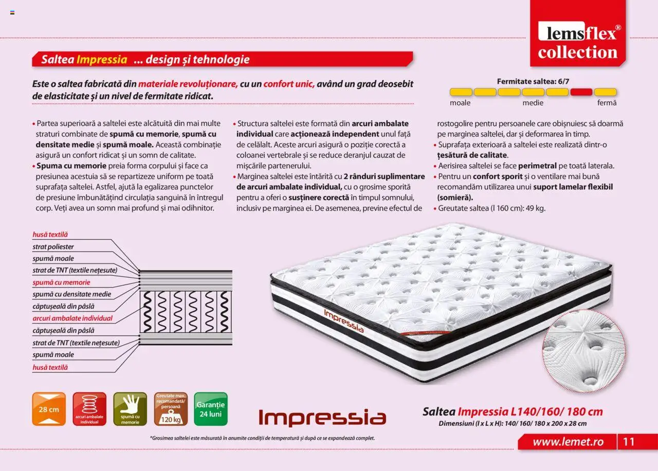 Lem’s catalog - Saltele – valabil de la 17.11.2023 | Pagină: 11 | Produse: Memorie, Saltea
