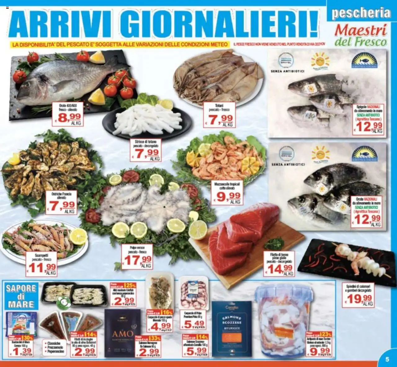 Volantino CTS del 25.07.2025 | Pagina: 5 | Prodotti: Gamberi, Calamari, Tonno, Totano