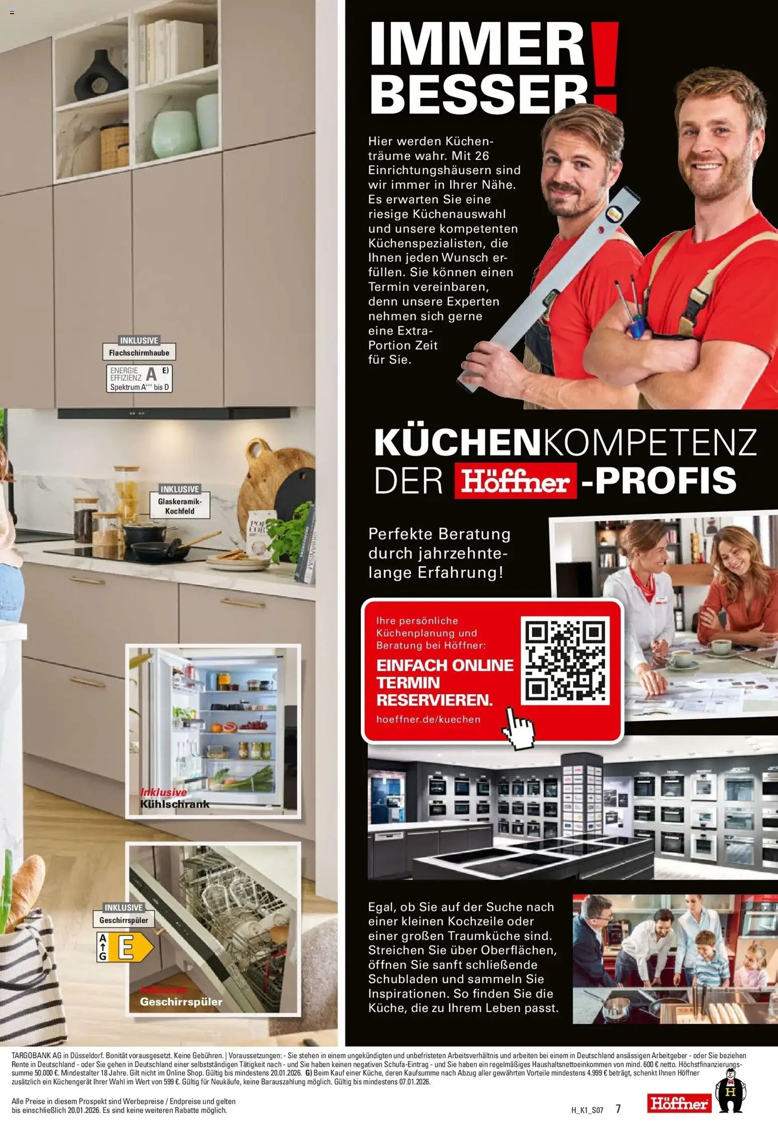 Höffner - Höffner: Möbelangebote – gültig ab 23.12.2025 | Seite: 7 | Produkte: Geschirrspüler, Kühlschrank, Kochfeld, Kuchen